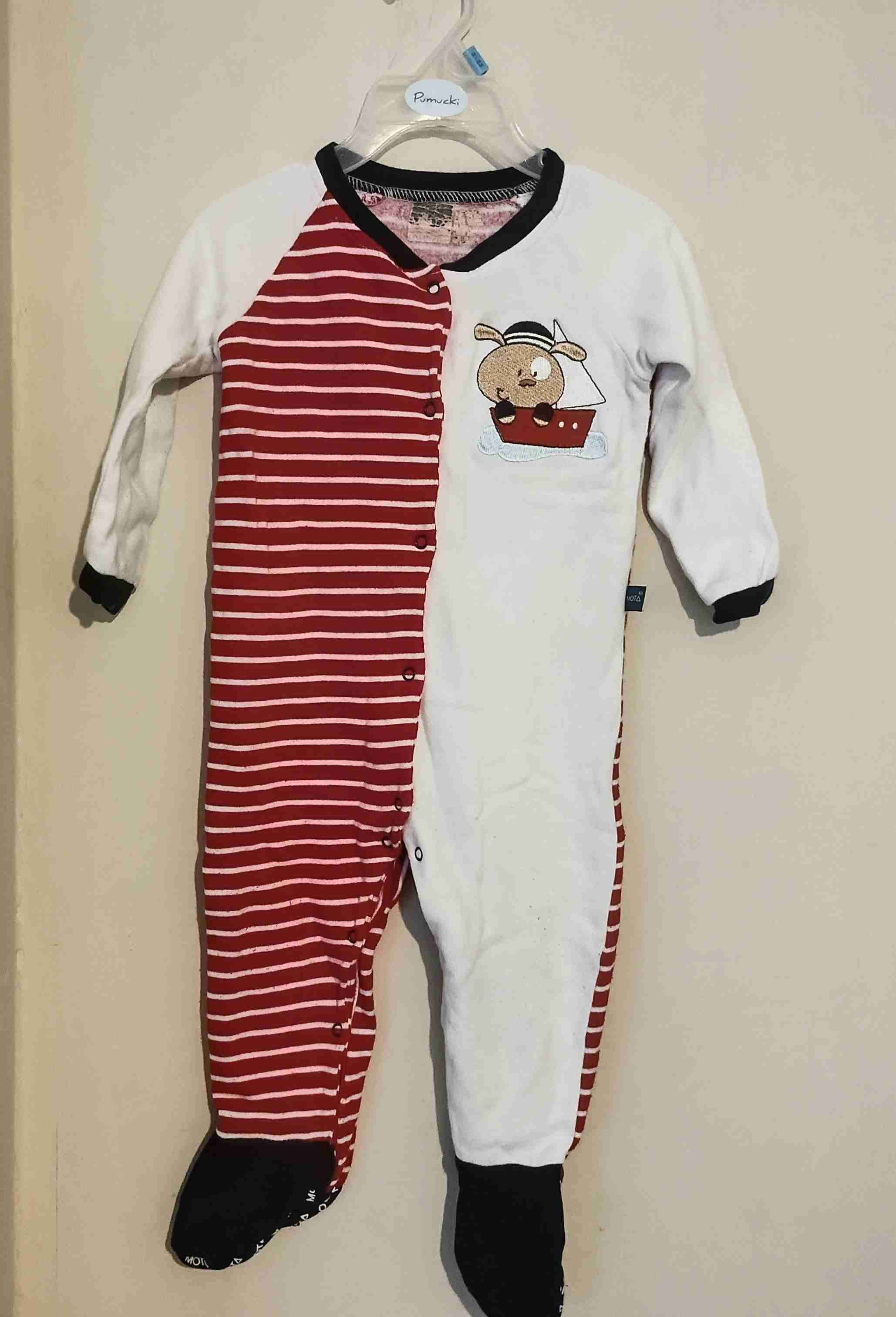 1 par de Pijama de bebé rayado - miniatura 1