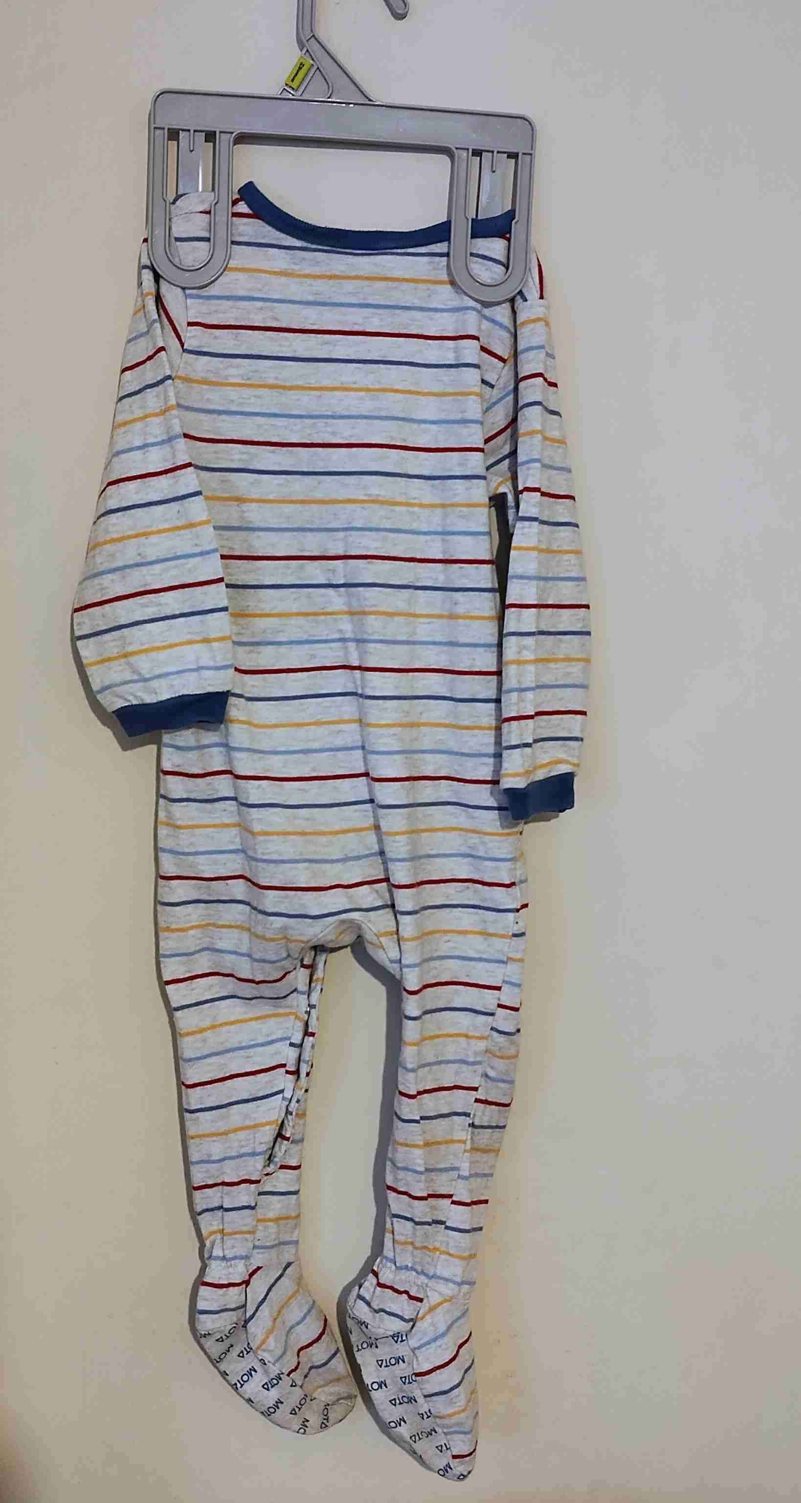 1 par de Pijama de bebé rayado - miniatura 4