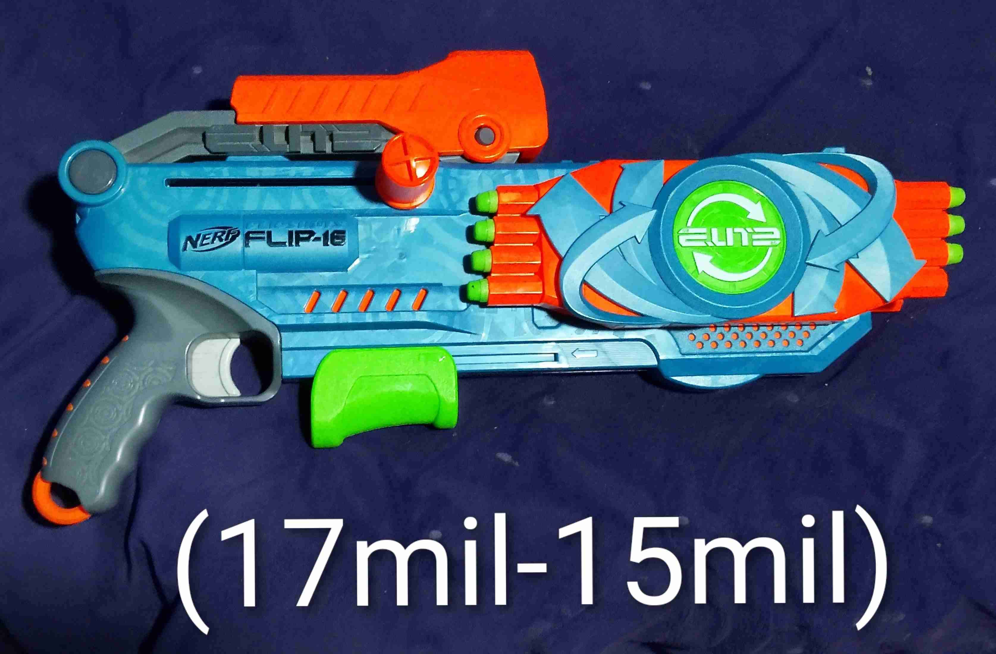 Lanzador Nerf Flip-16 azul y naranja - miniatura 1