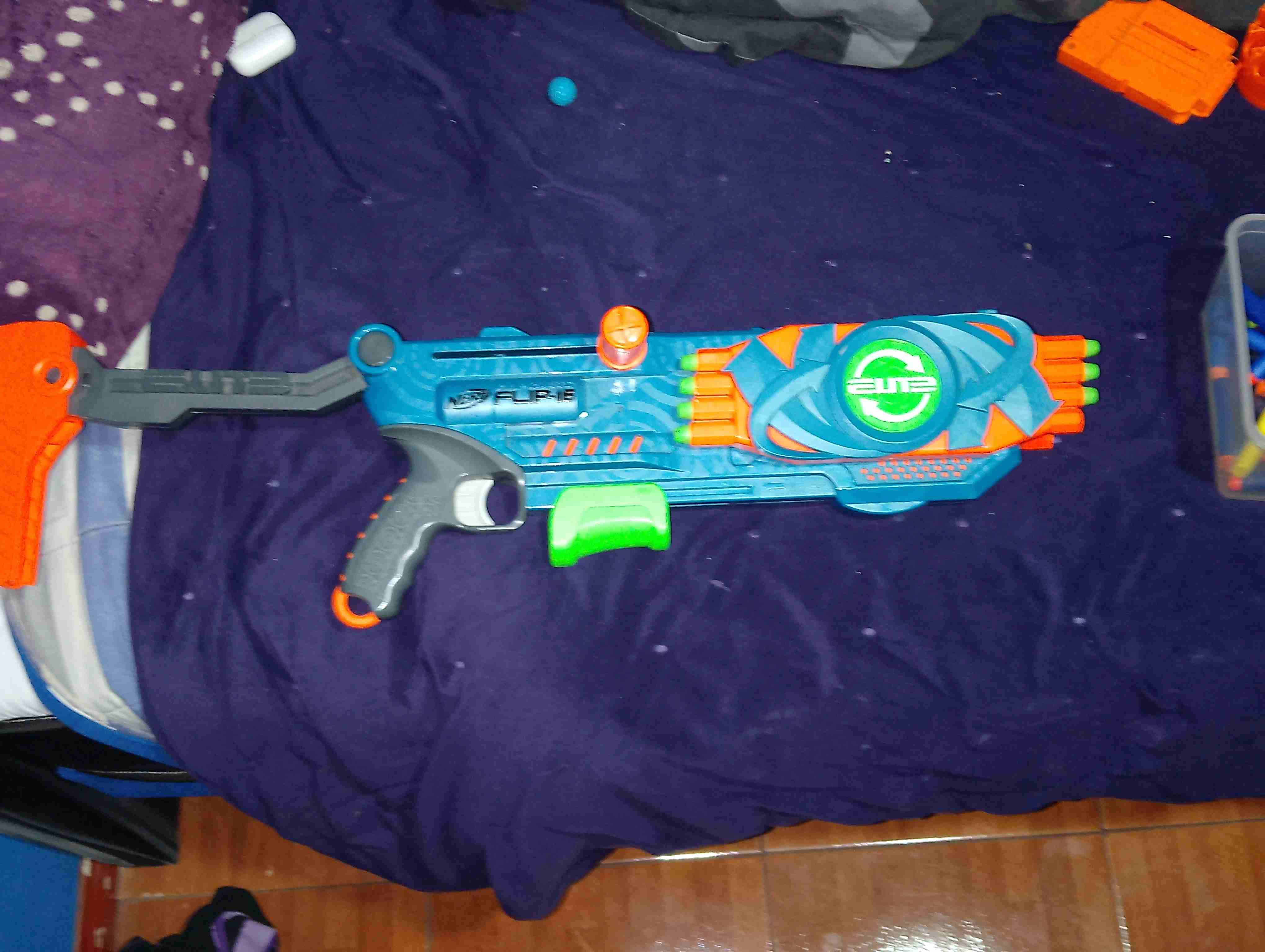 Lanzador Nerf Flip-16 azul y naranja - miniatura 2