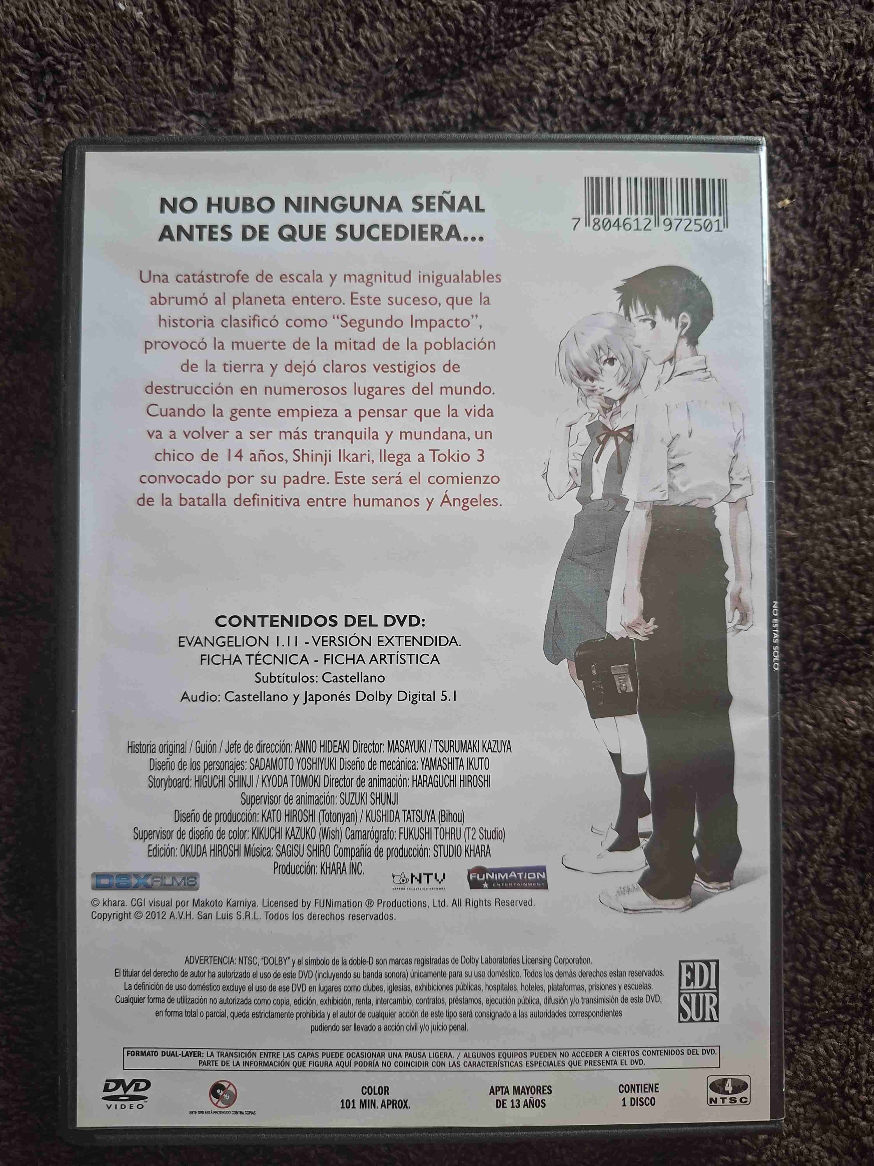 DVD Evangelion 1.11 edición extendida - miniatura 2