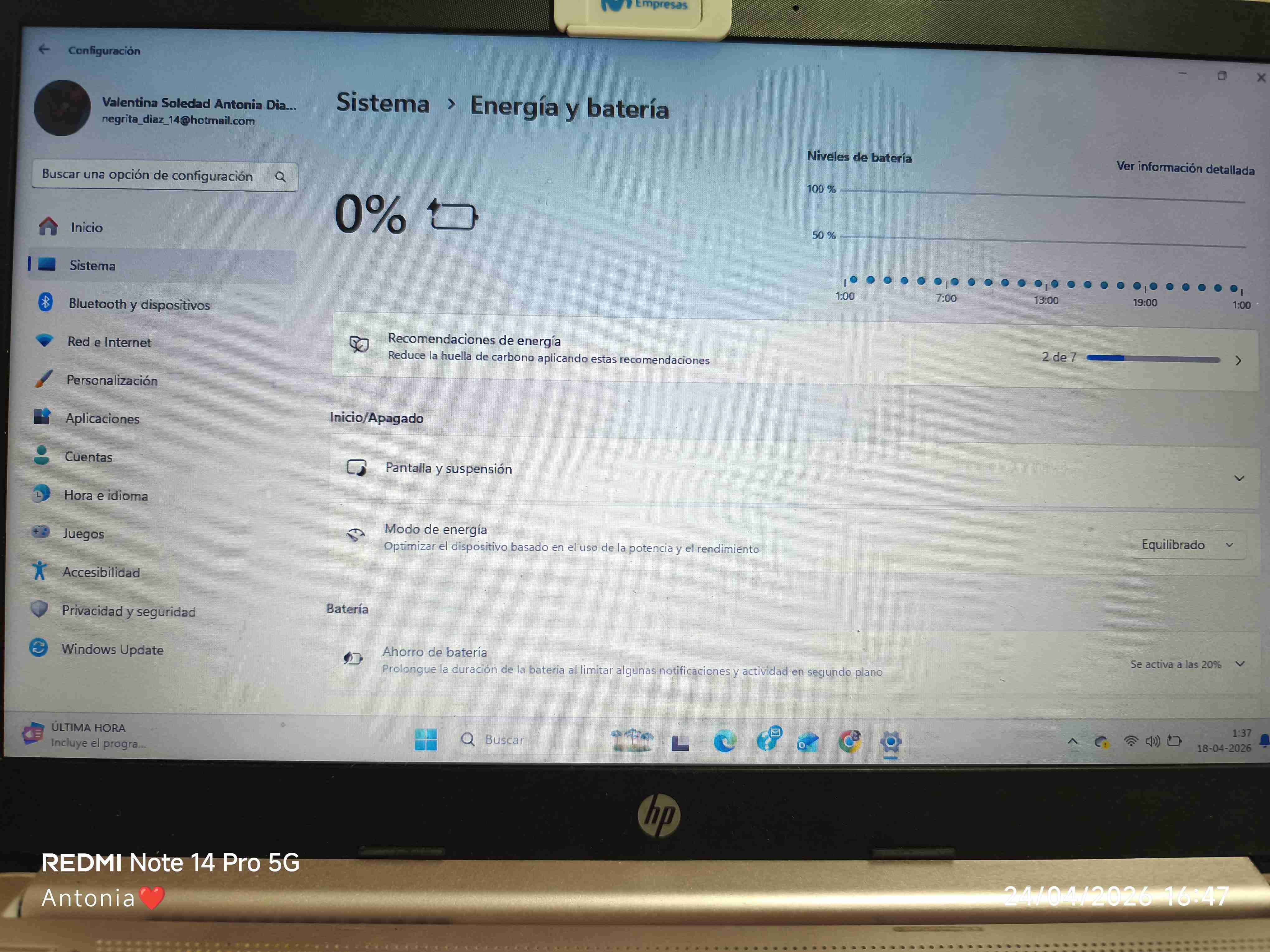 Laptop HP pantalla configurada - miniatura 2