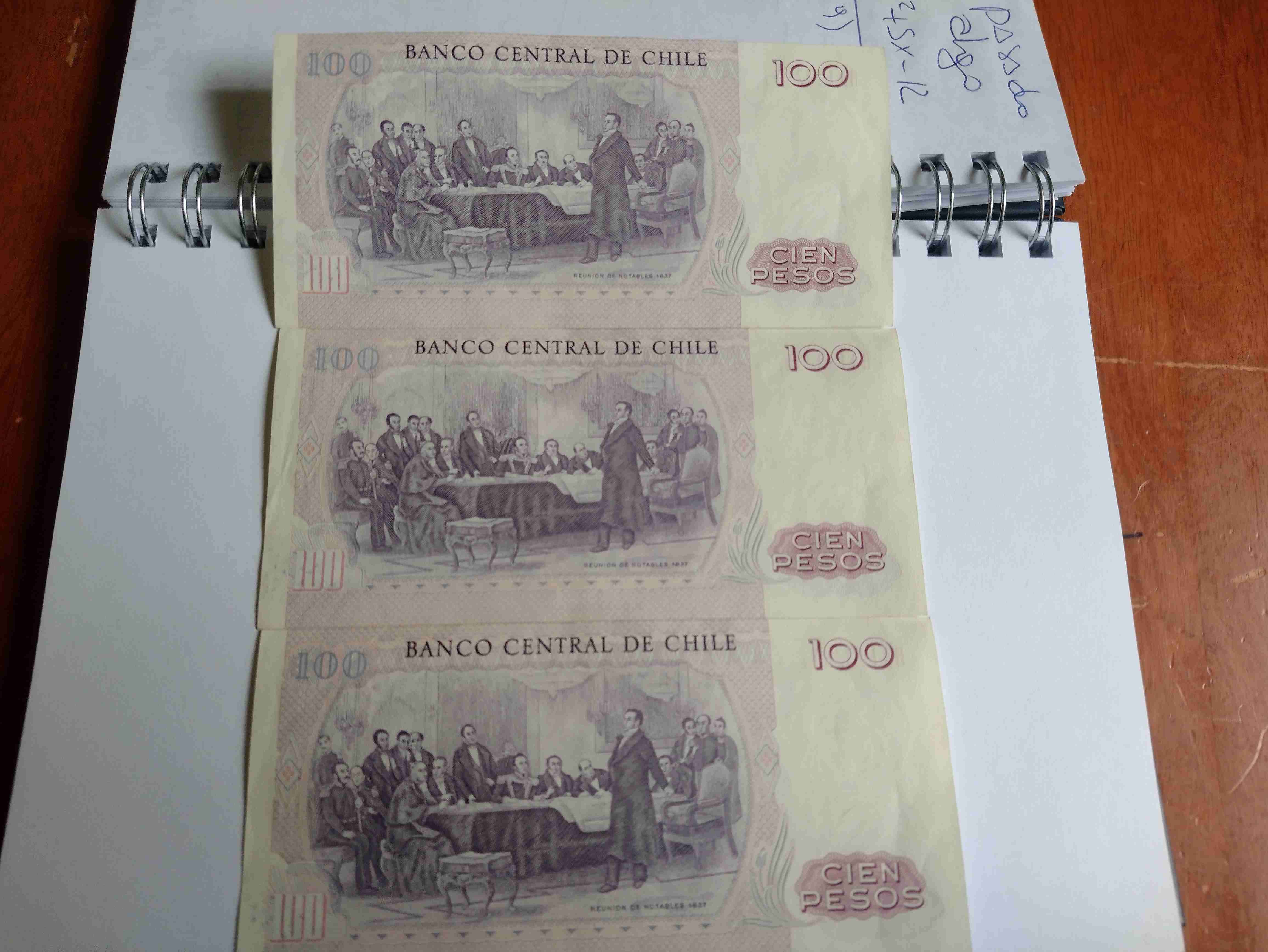 Billetes antiguos de 100 pesos chilenos - miniatura 5
