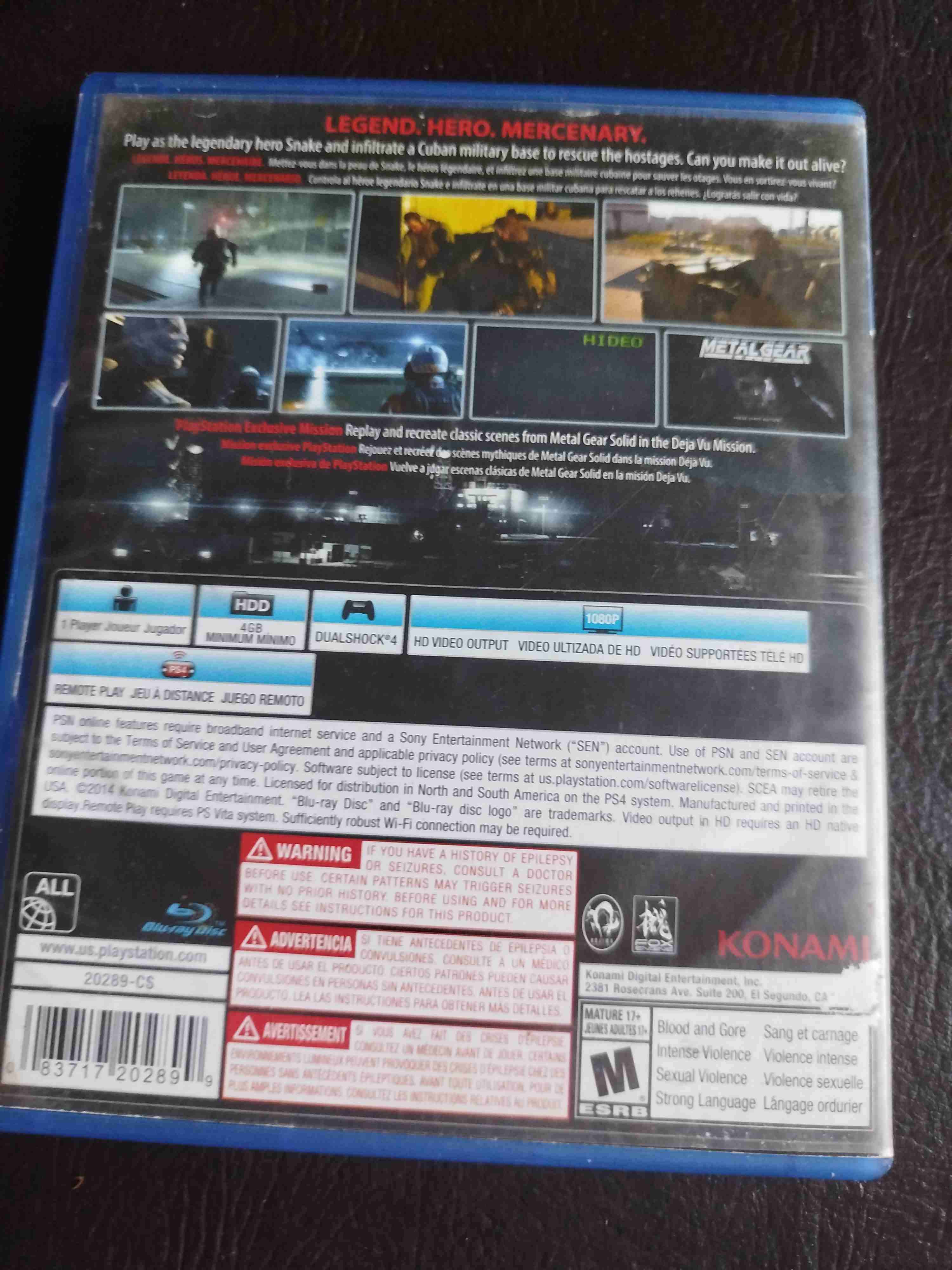 Juego PS4 Metal Gear Solid V - miniatura 3