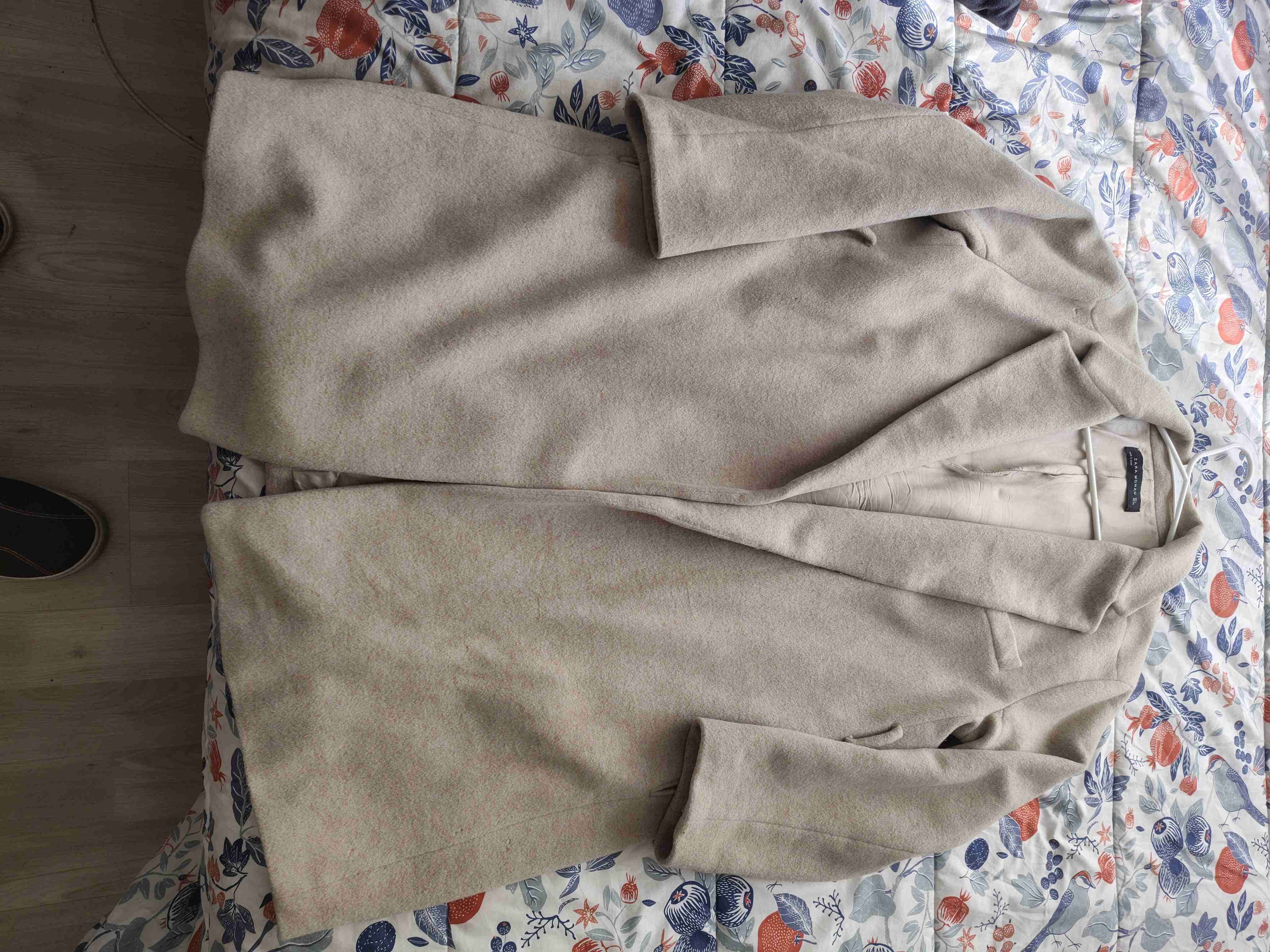 Abrigo largo beige Zara talla L - miniatura 2