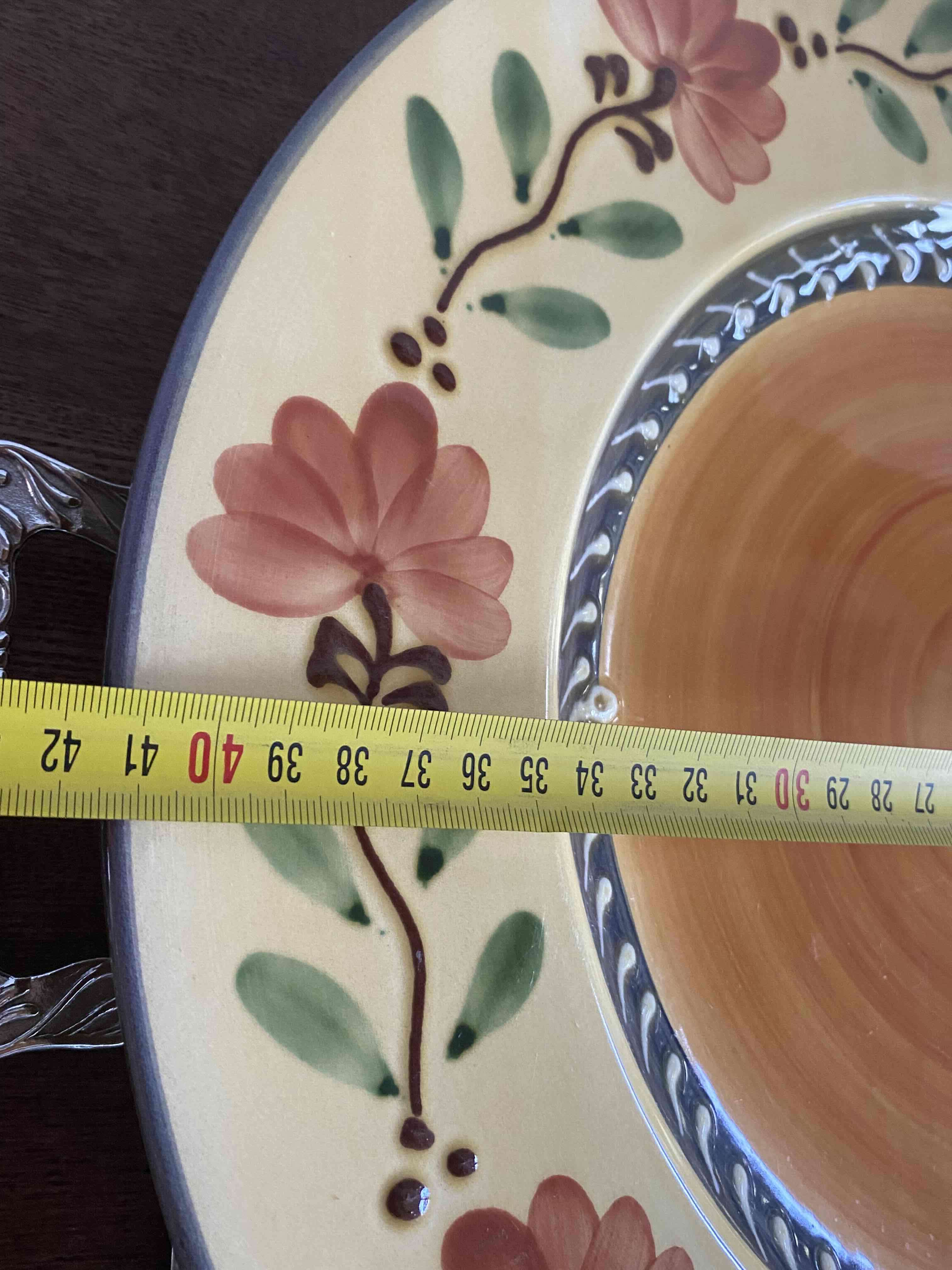 Bandeja tortera de cerámica Italiana pintado a man - miniatura 2