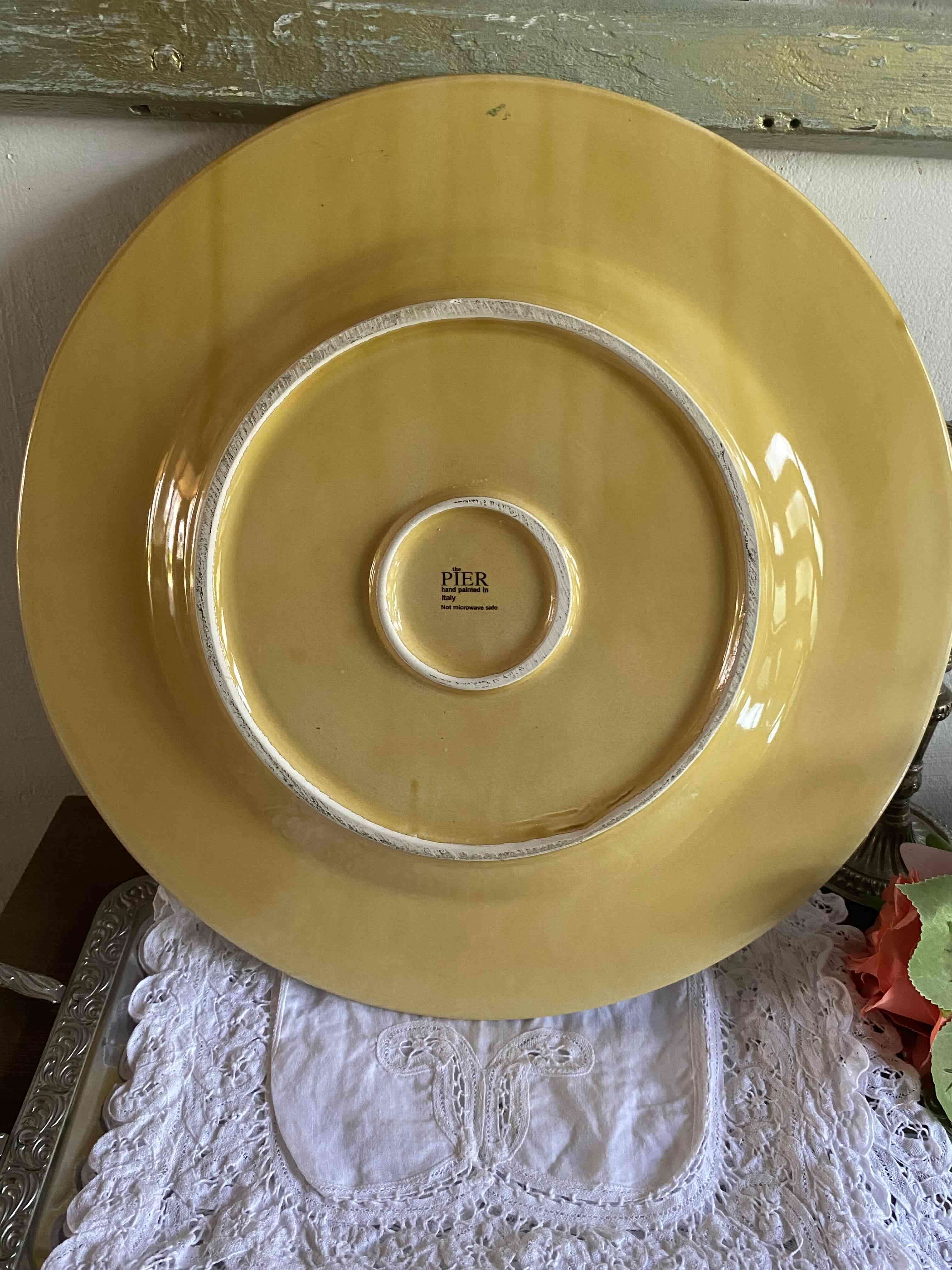 Bandeja tortera de cerámica Italiana pintado a man - miniatura 3