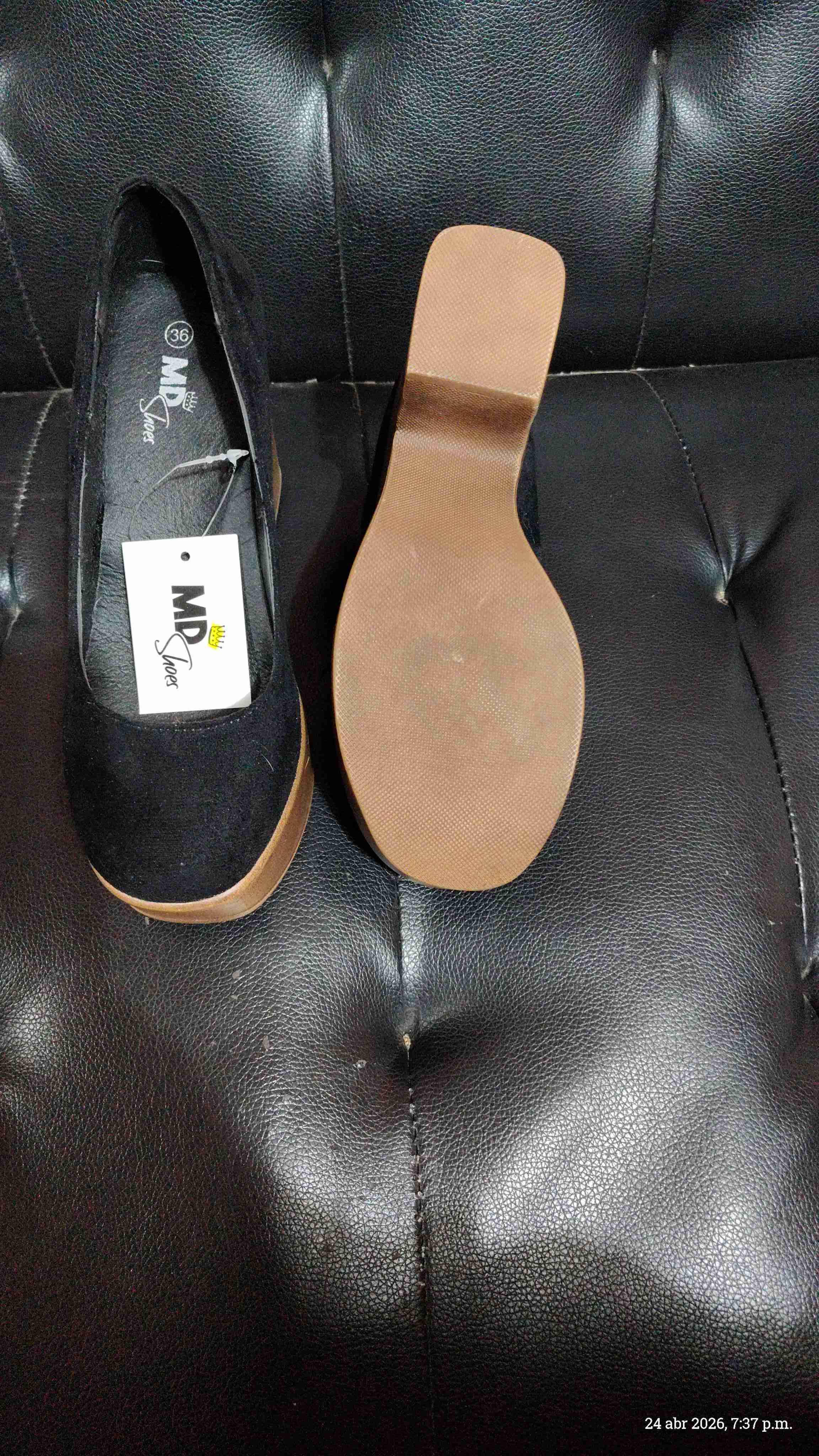 Zapatos negros tipo gamuza nuevos - miniatura 3