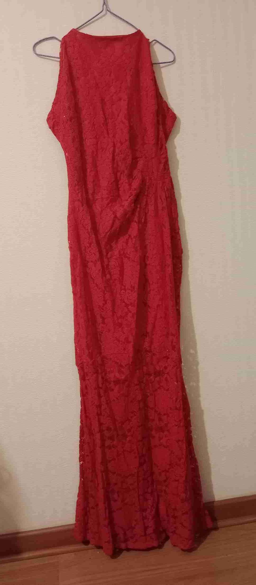 Vestido largo rojo elegante - miniatura 2