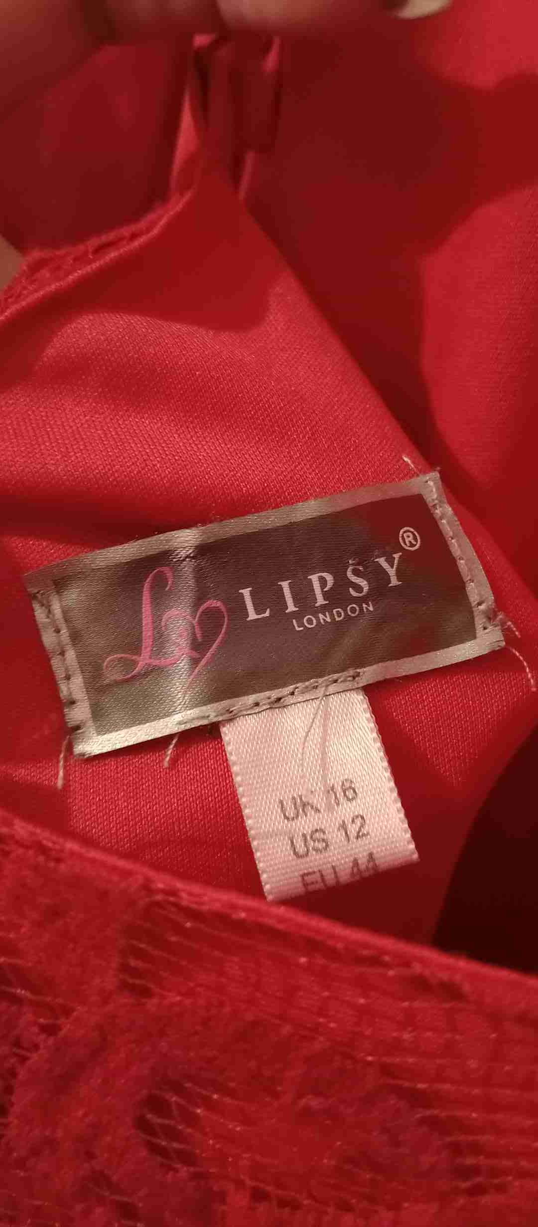 Vestido largo rojo elegante - miniatura 3