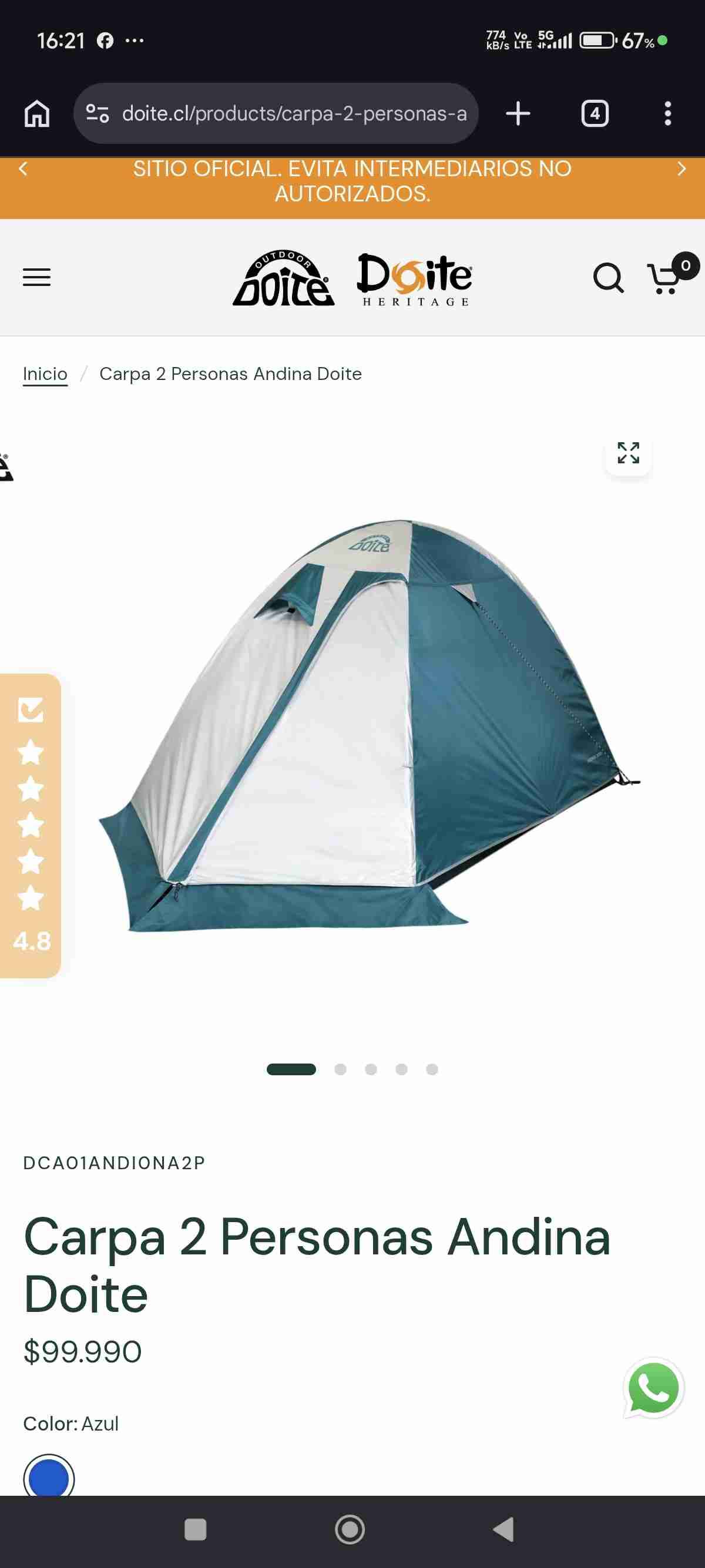 Carpa 2 personas Doite Andina XR2 - miniatura 5