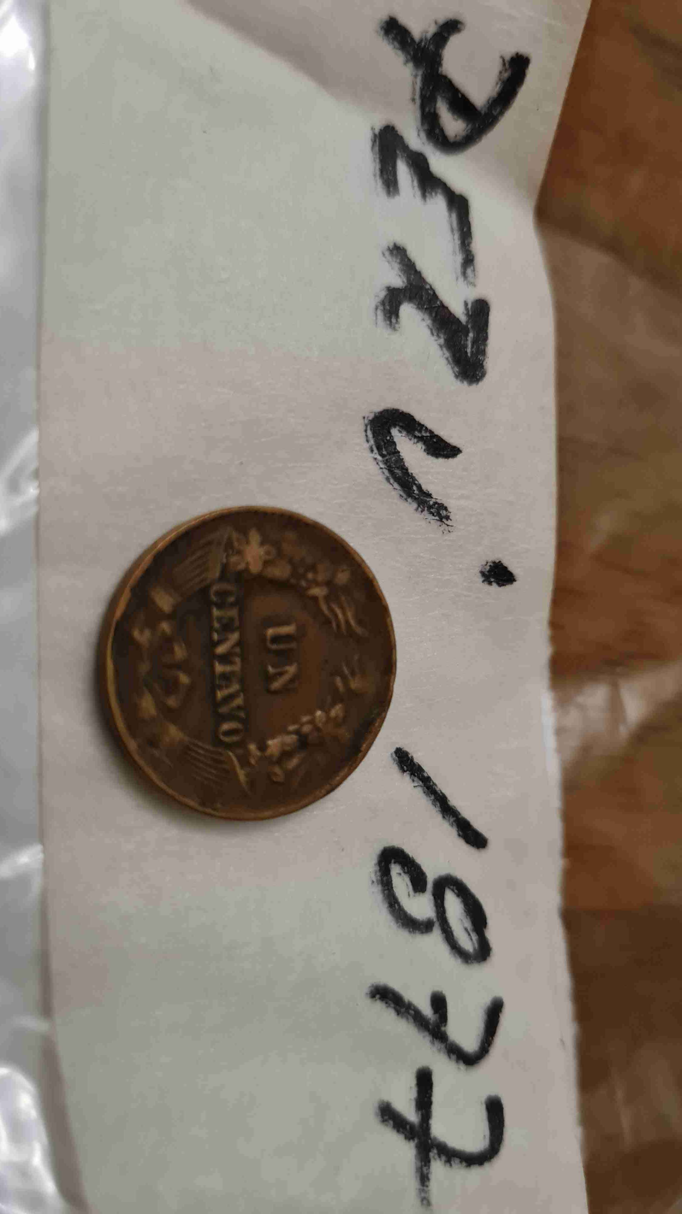 Moneda antigua Perú 1877 - miniatura 2