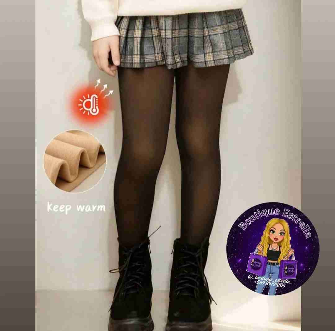 Pantys térmicas negras para niña - miniatura 1