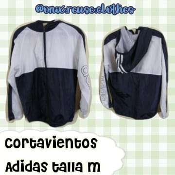 Cortaviento Adidas blanco y negro