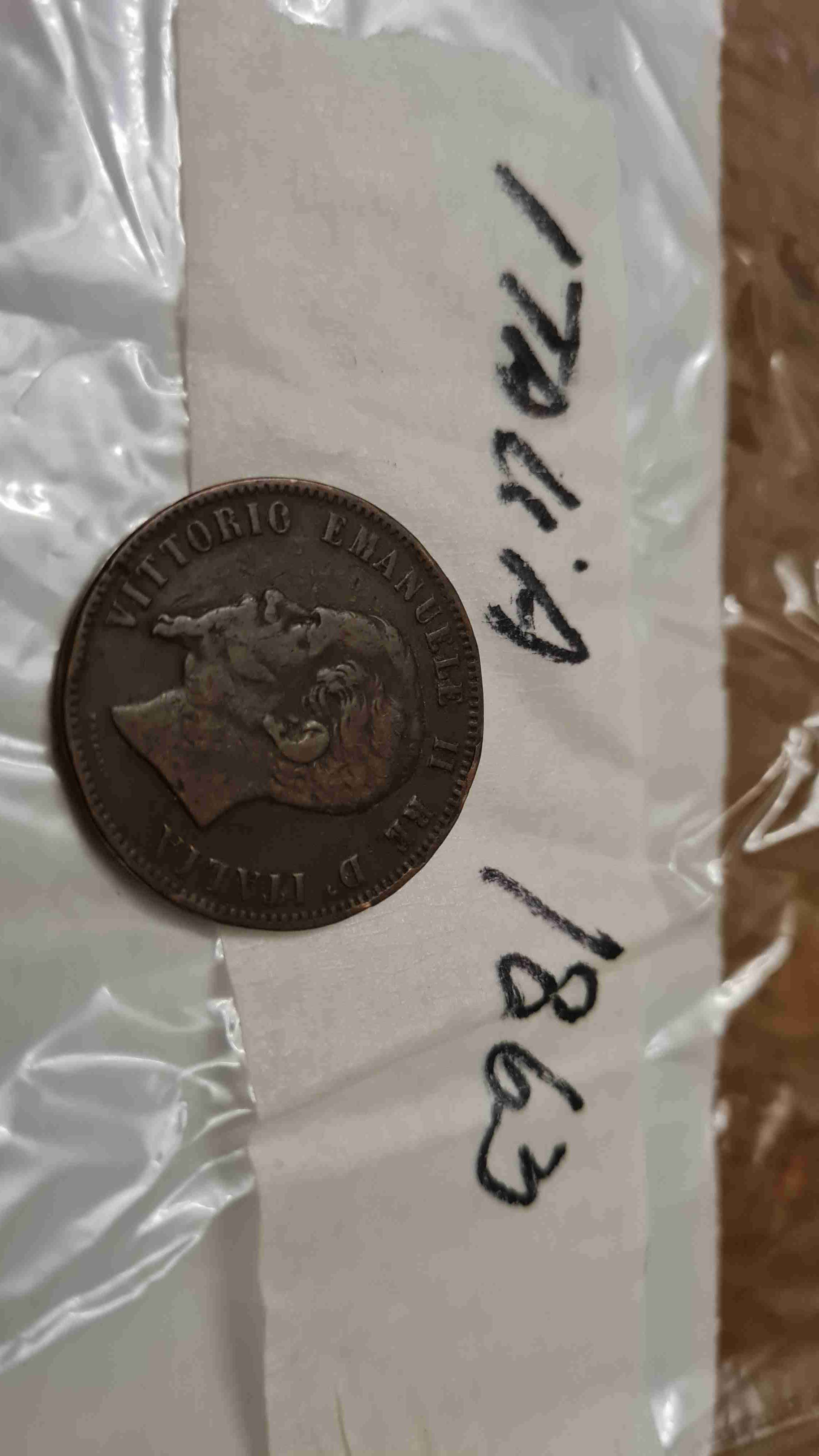 Moneda antigua italiana 1863