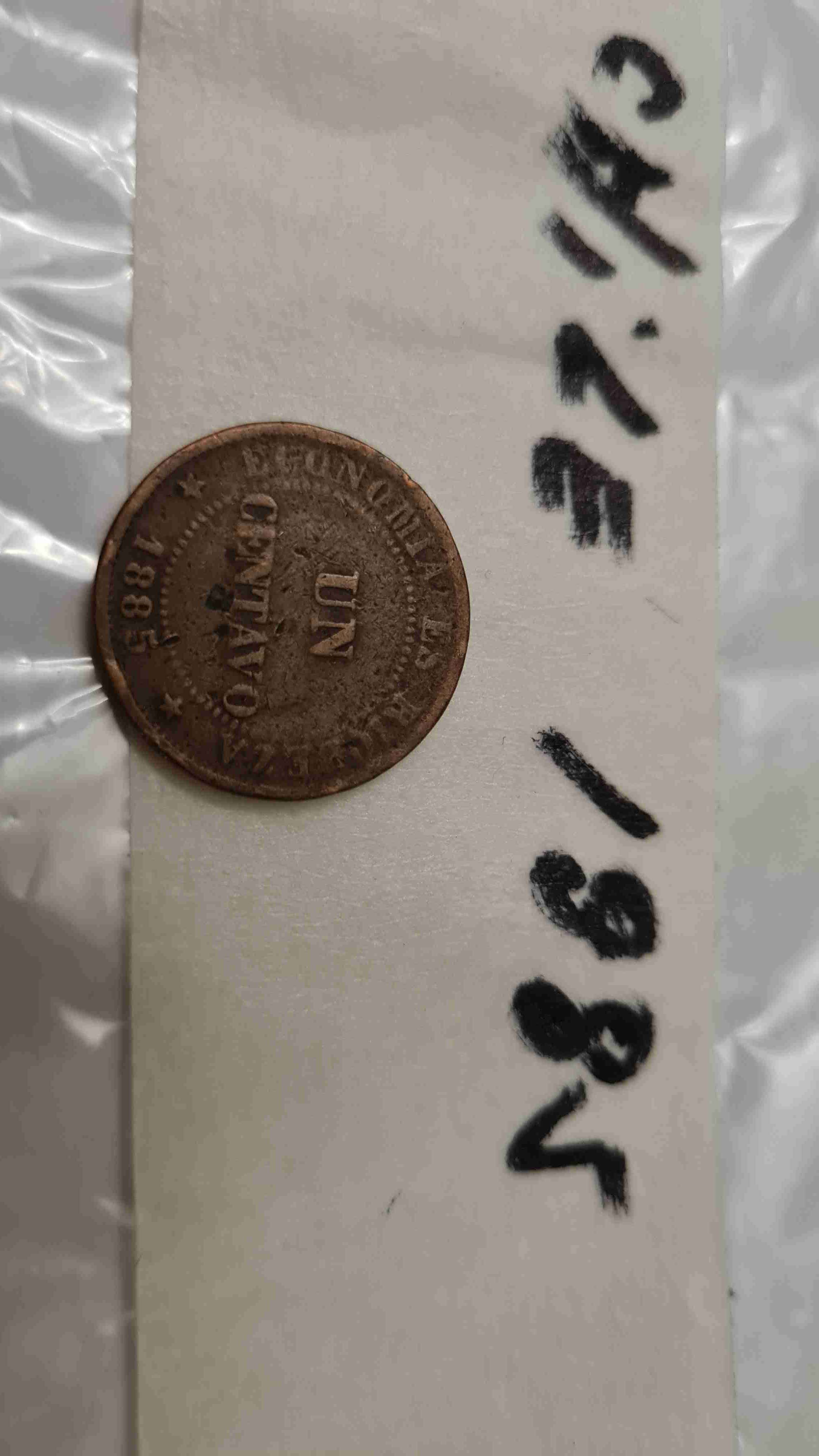 Moneda antigua Chile 1885 - miniatura 2