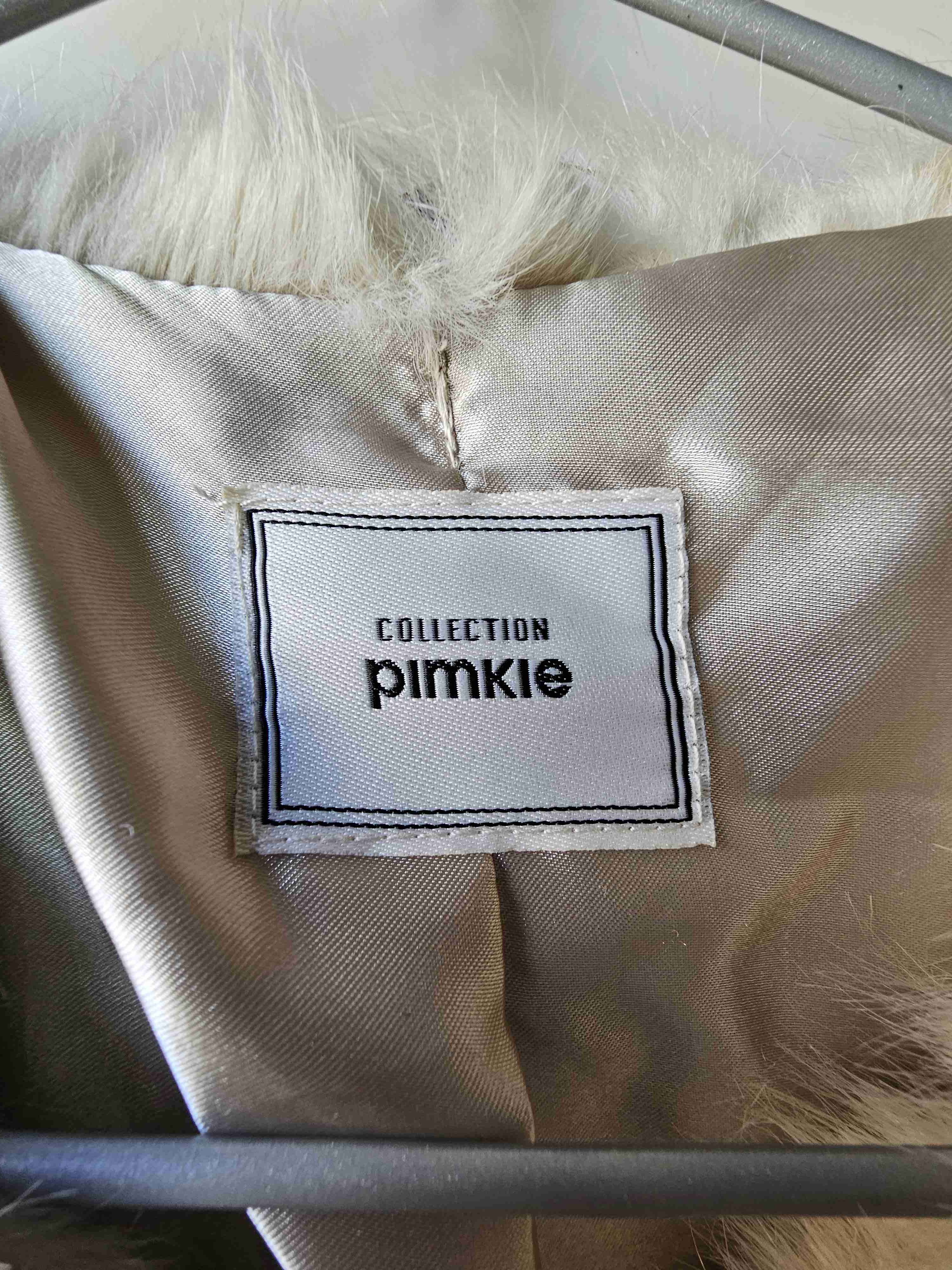 Abrigo de piel sintética beige - miniatura 2