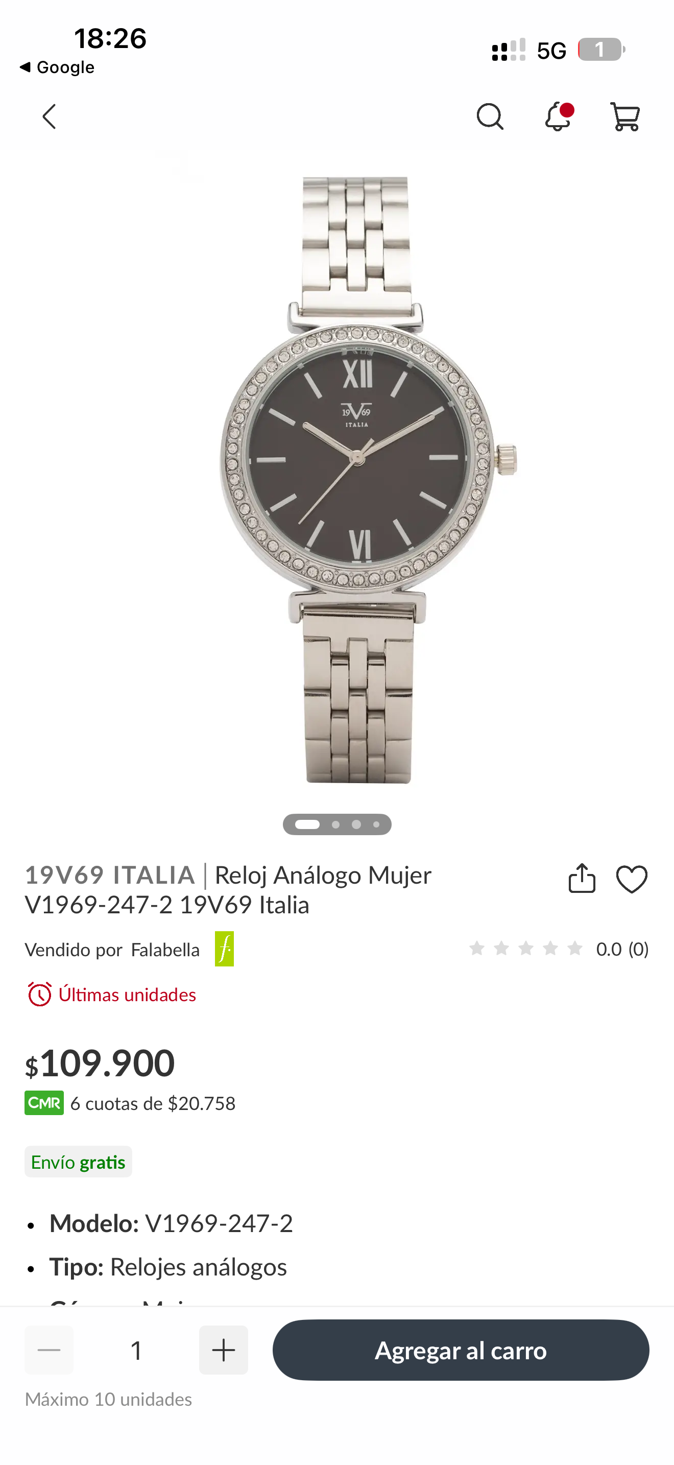 Reloj pulsera elegante con cristales by Versace - miniatura 4