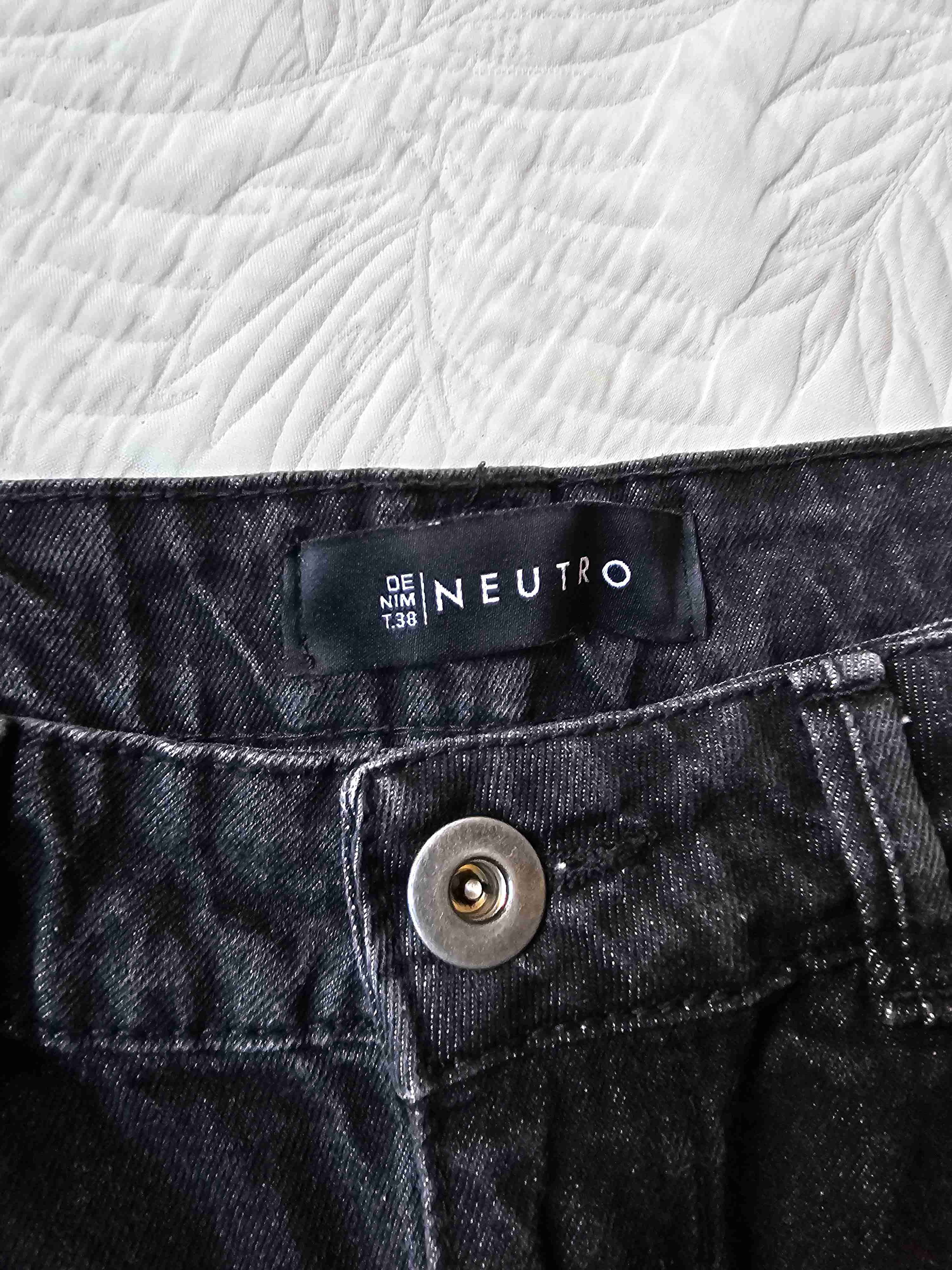 Falda Saint Male de mezclilla negra - miniatura 3