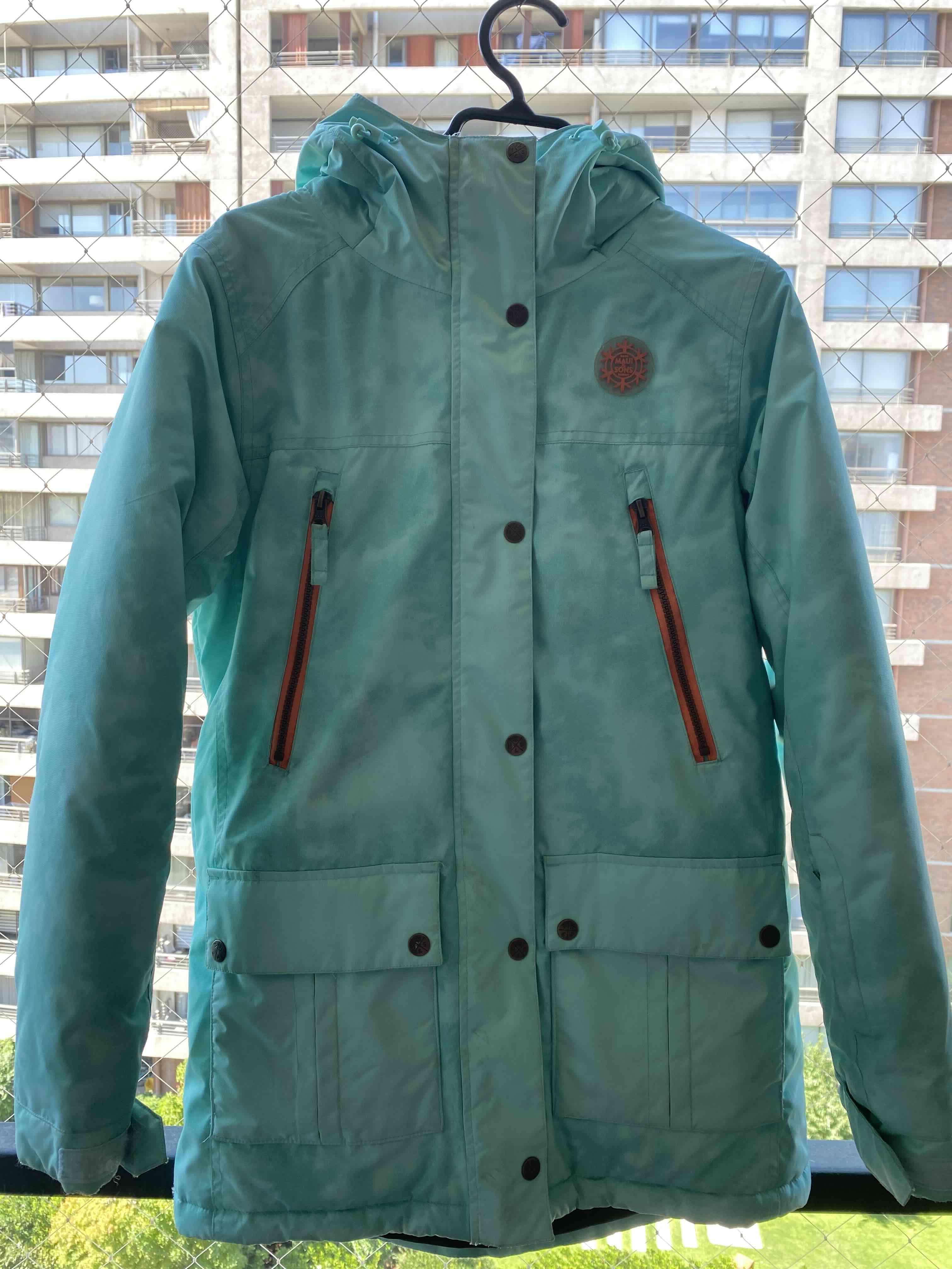 Chaqueta verde agua con capucha - miniatura 3