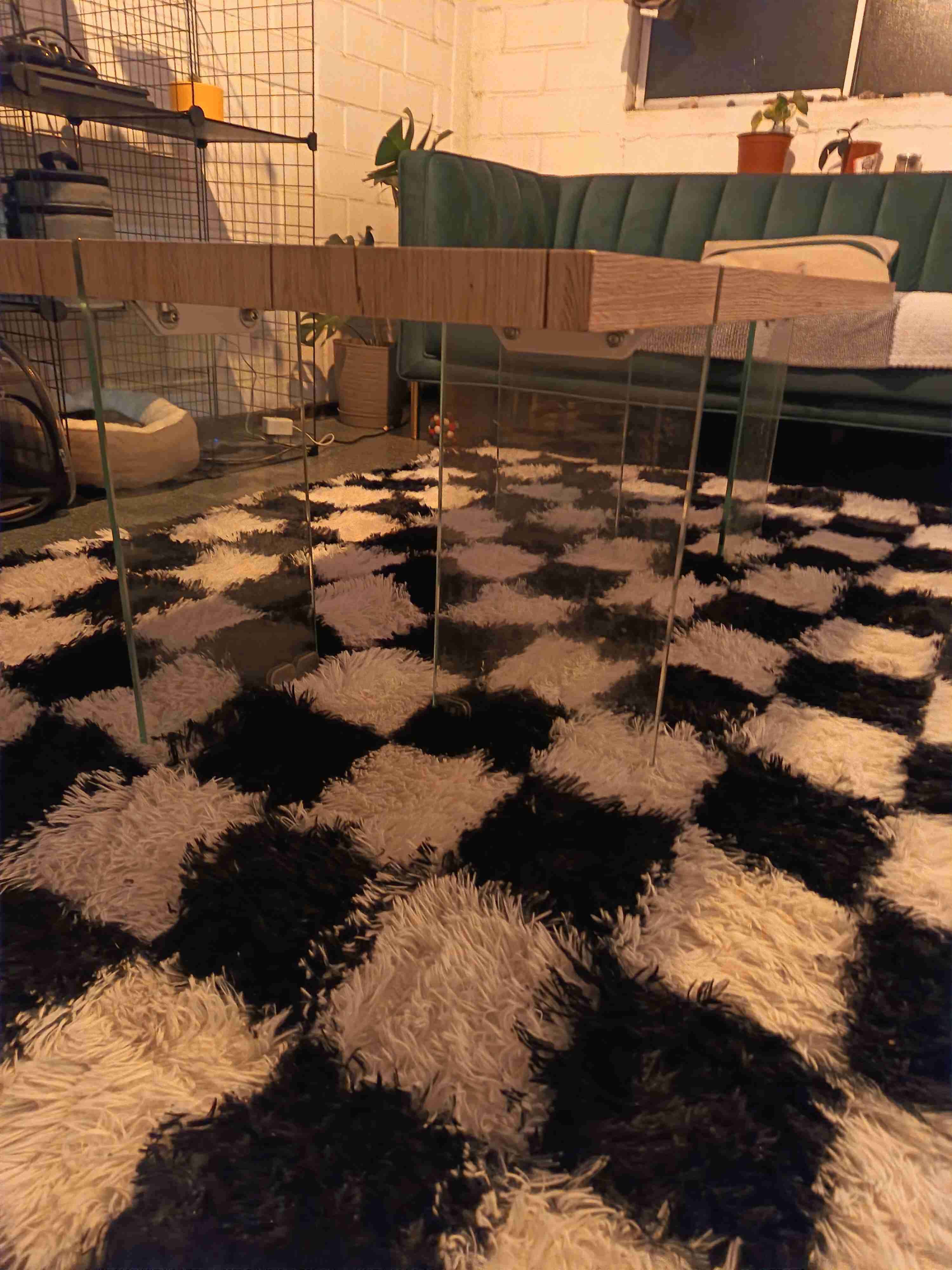 Mesa de centro madera y vidrio - miniatura 2