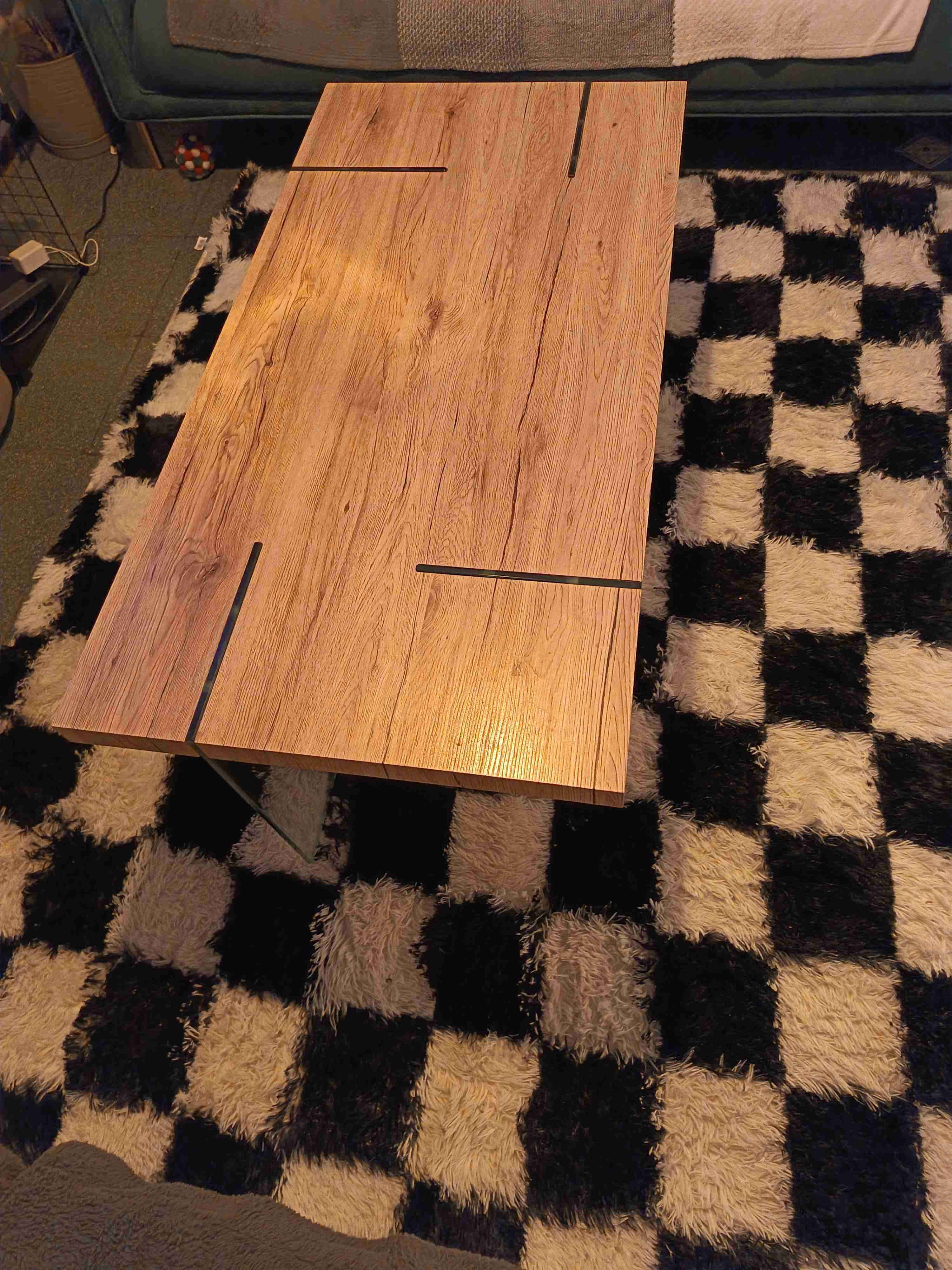 Mesa de centro madera y vidrio - miniatura 3