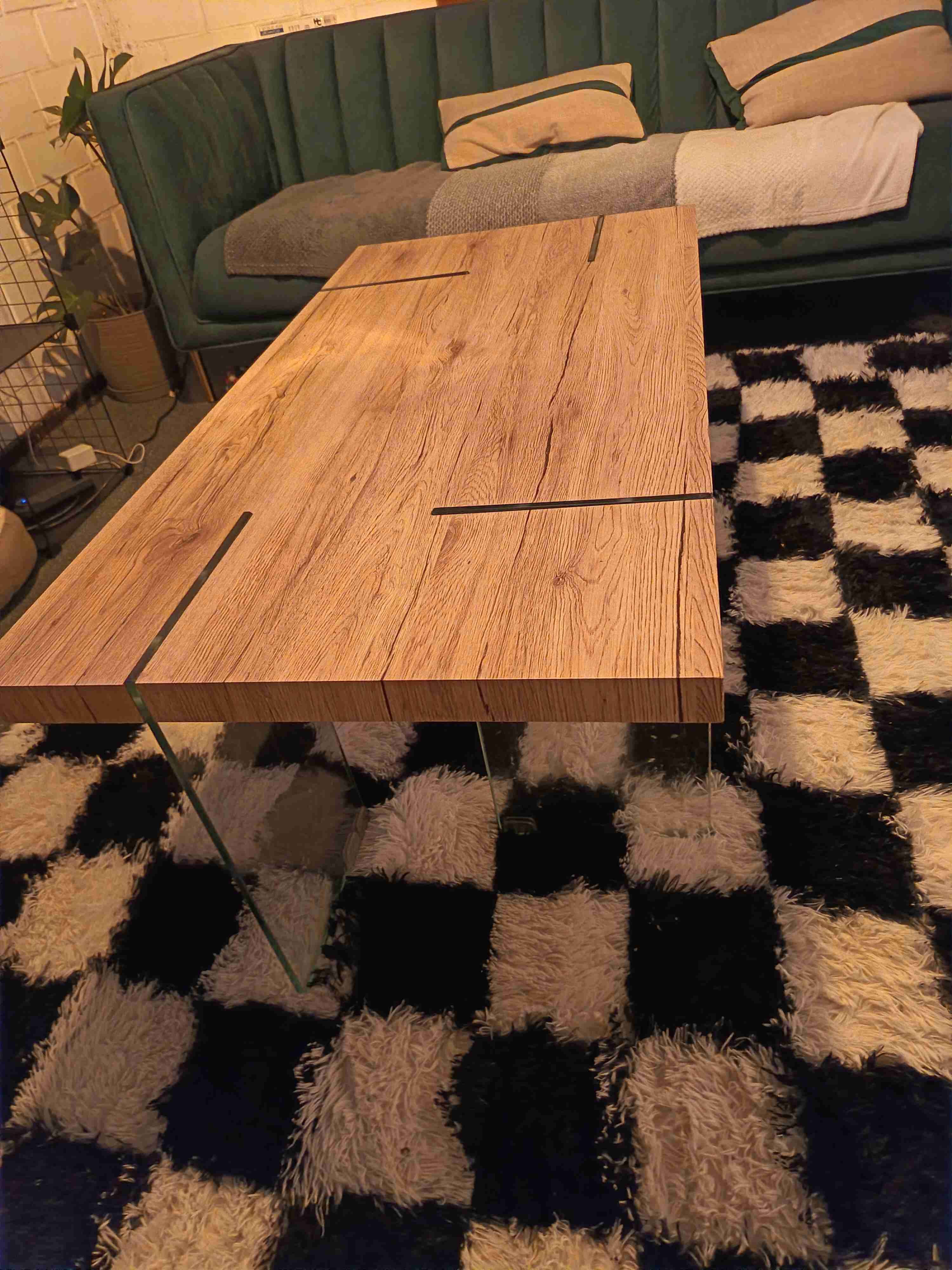 Mesa de centro madera y vidrio - miniatura 4