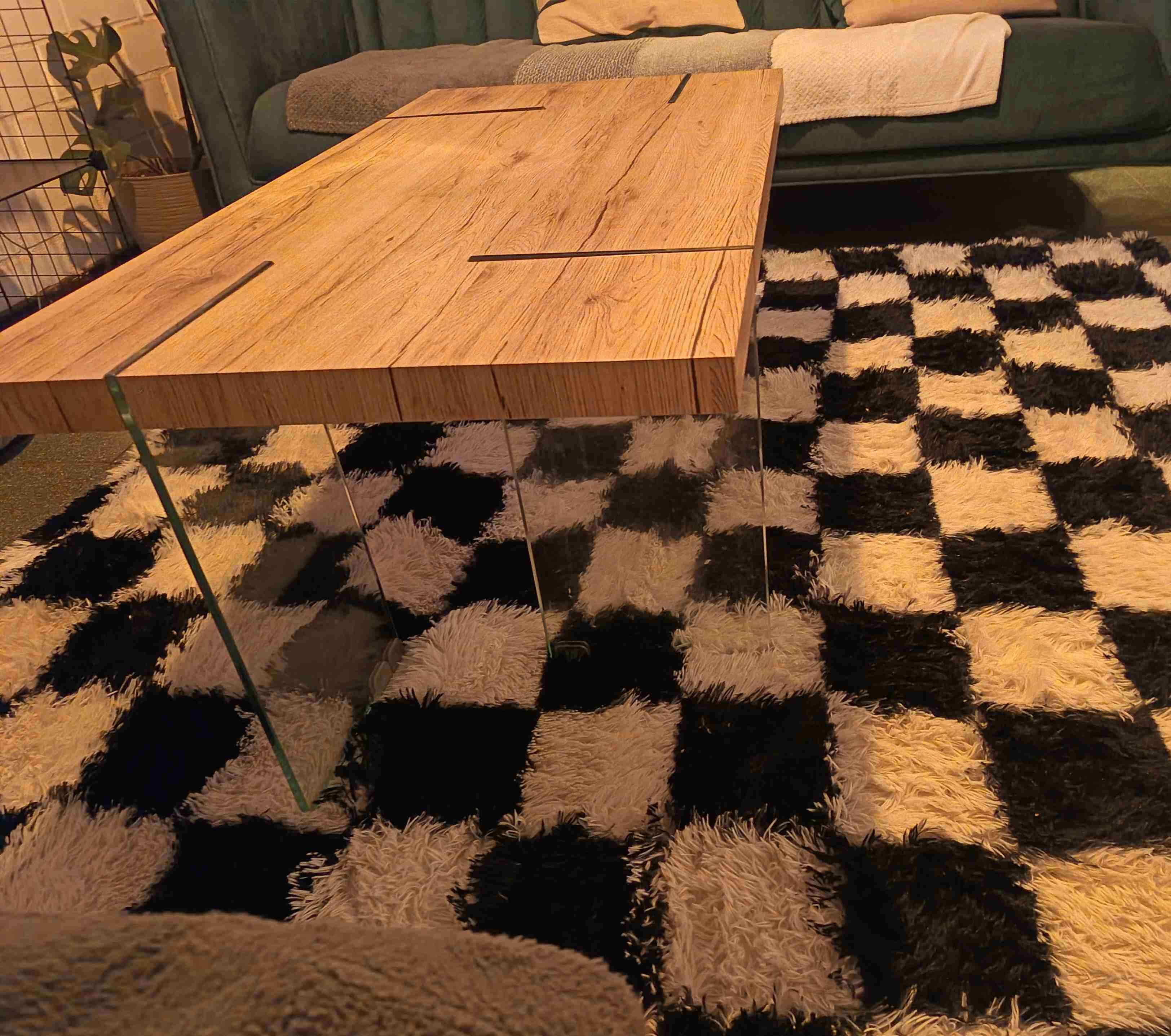 Mesa de centro madera y vidrio - miniatura 5