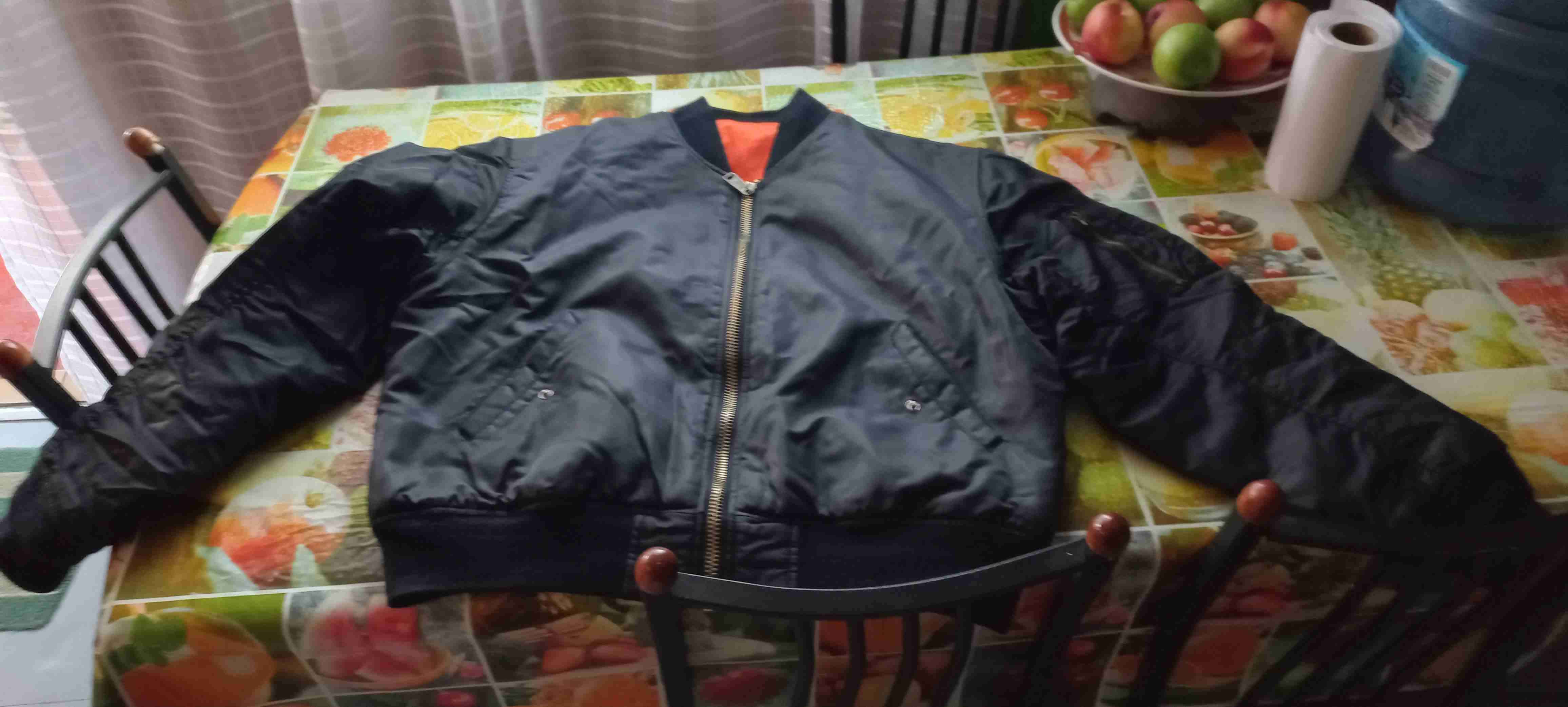 Chaqueta bomber negra aviador - miniatura 1