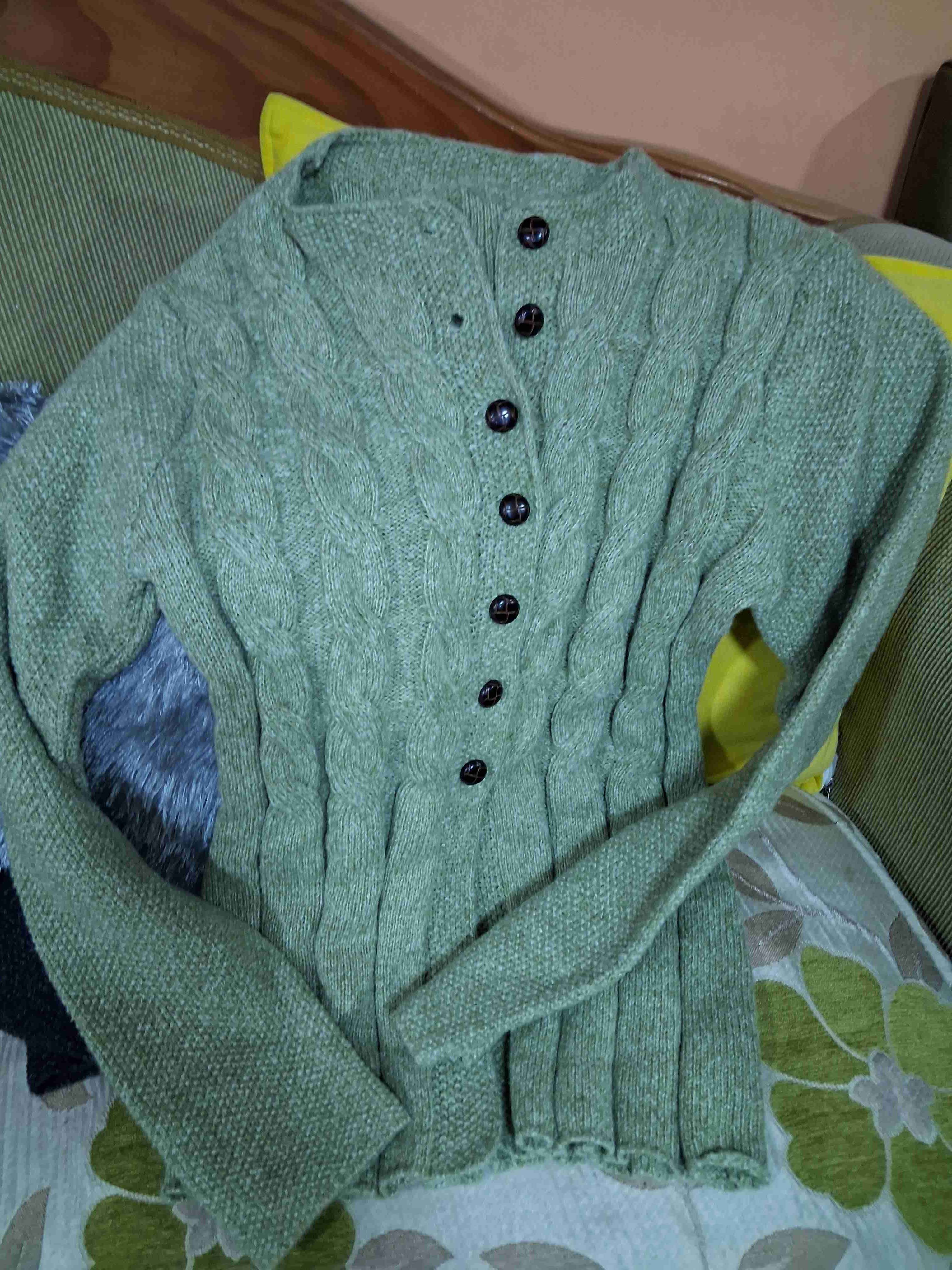 Chaleco gris  y verde abotonado - miniatura 4