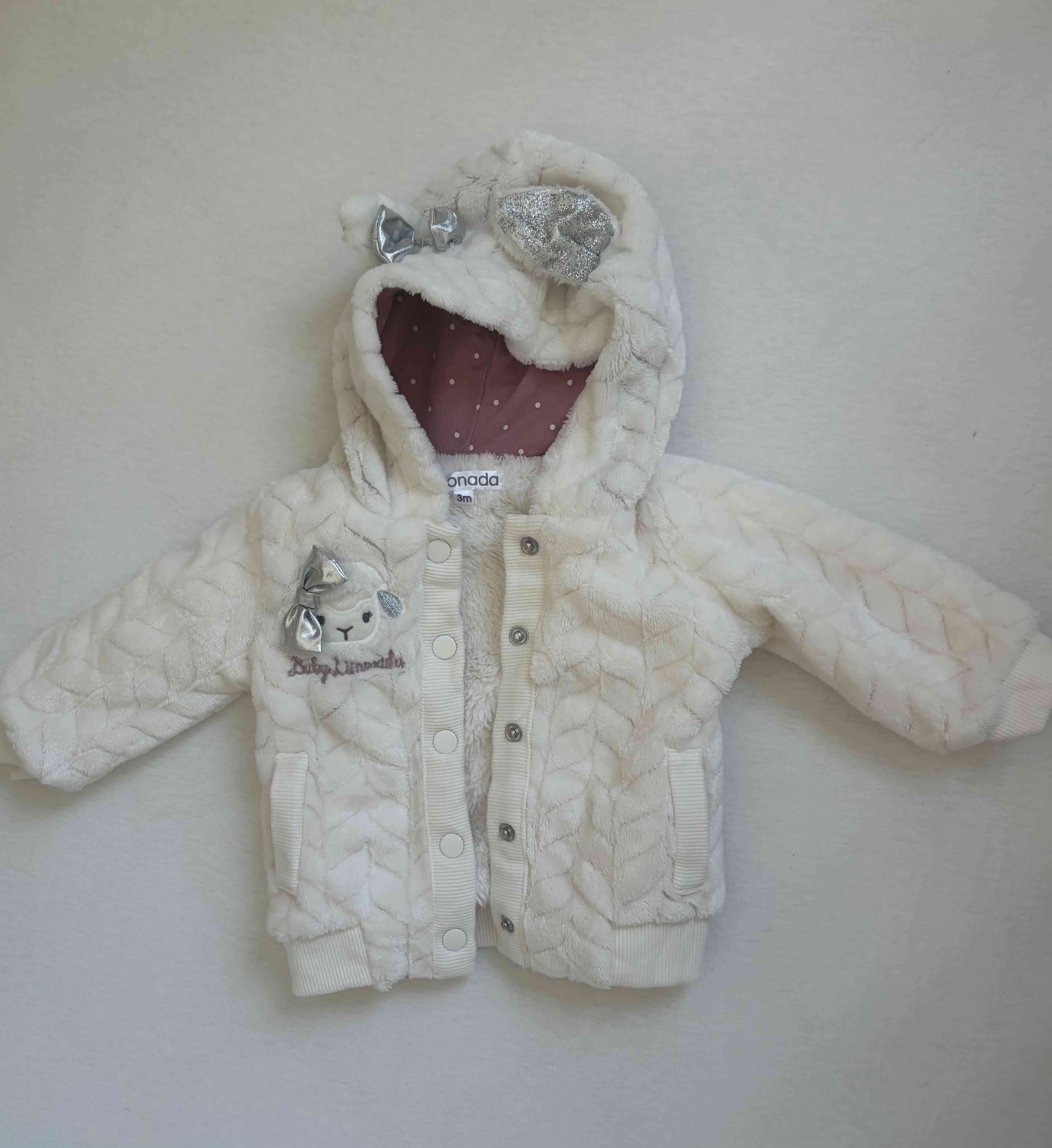 Chaqueta de bebé polar blanca