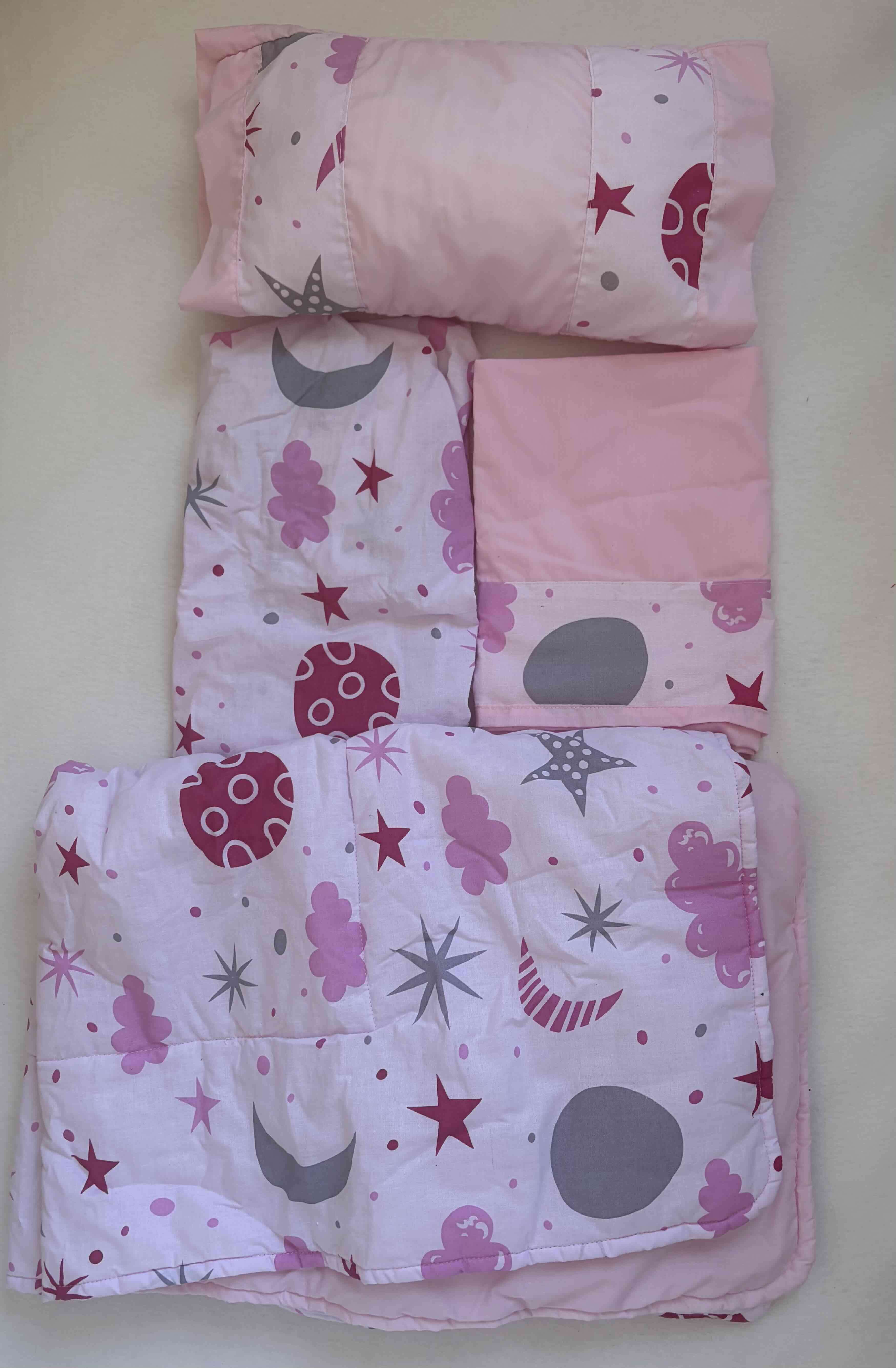 Set de ropa de cama infantil rosado
