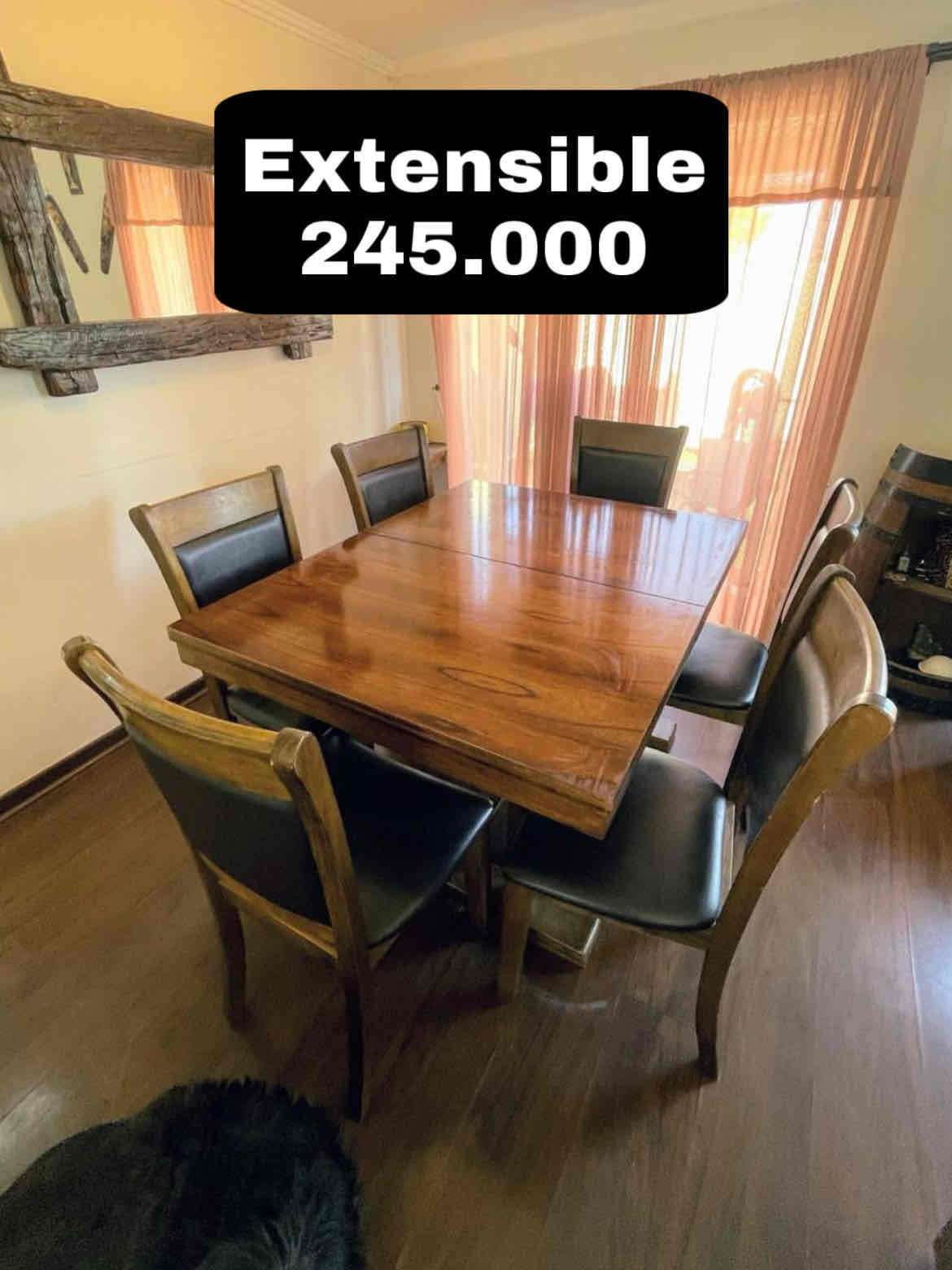 Mesa comedor de madera extensible