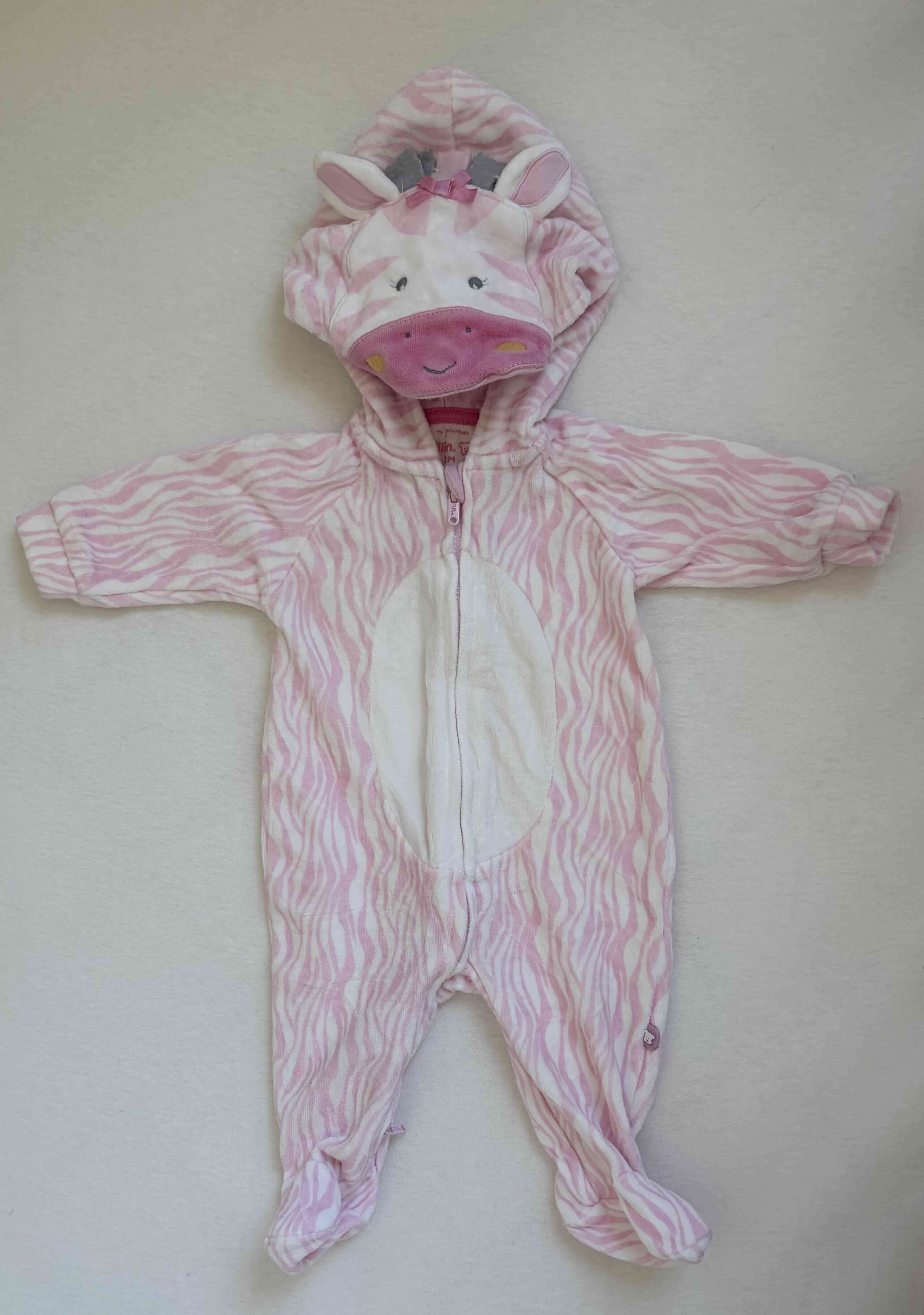 Pijama polar de  cebra rosado