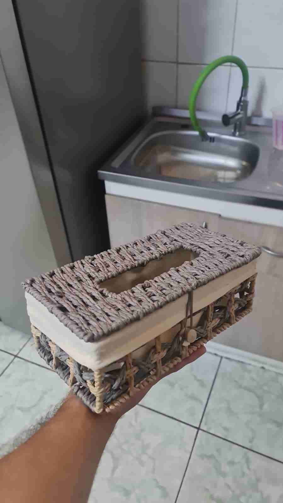 Porta tejido rústico