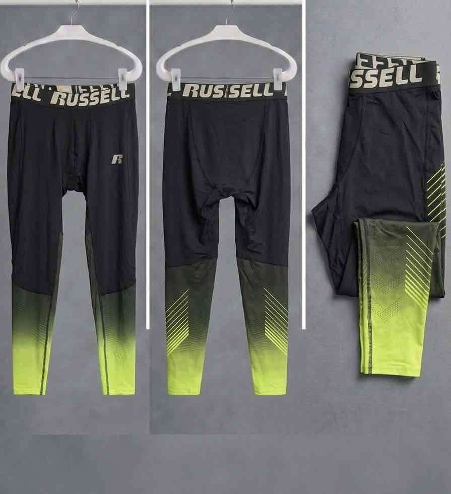 Leggings deportivos Russel negros y verde—L - miniatura 2