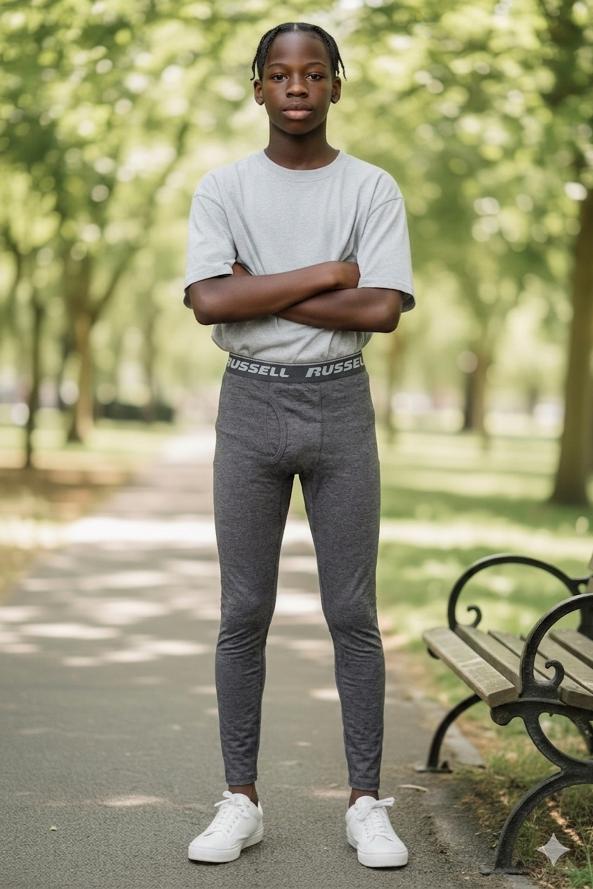 Leggins para deportes  largos gris para niño -16 - miniatura 1