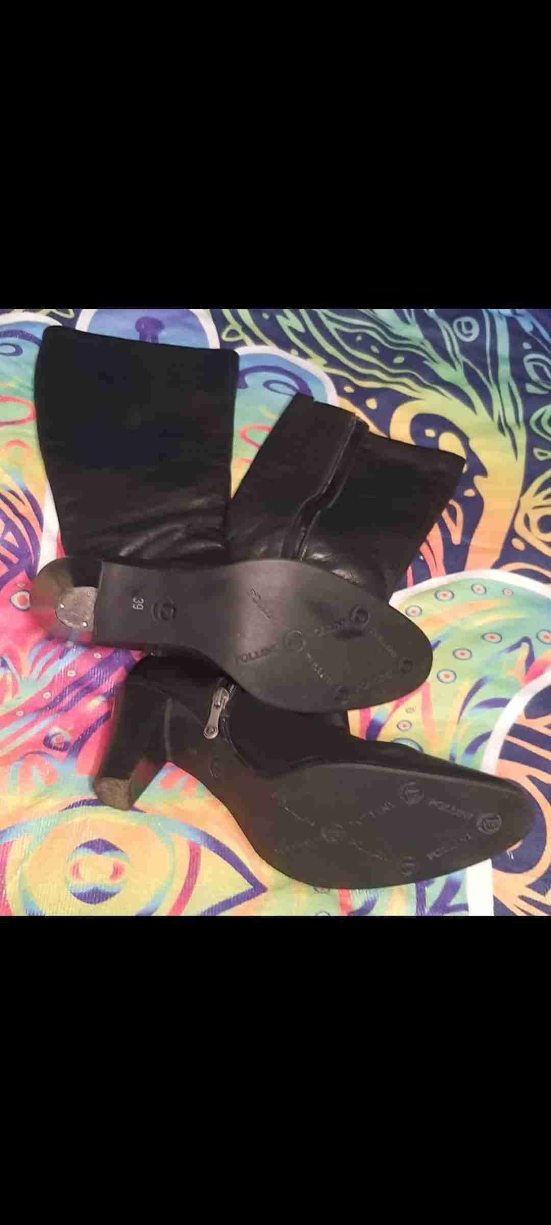 Botas negras 100% cuero Pollini - miniatura 2