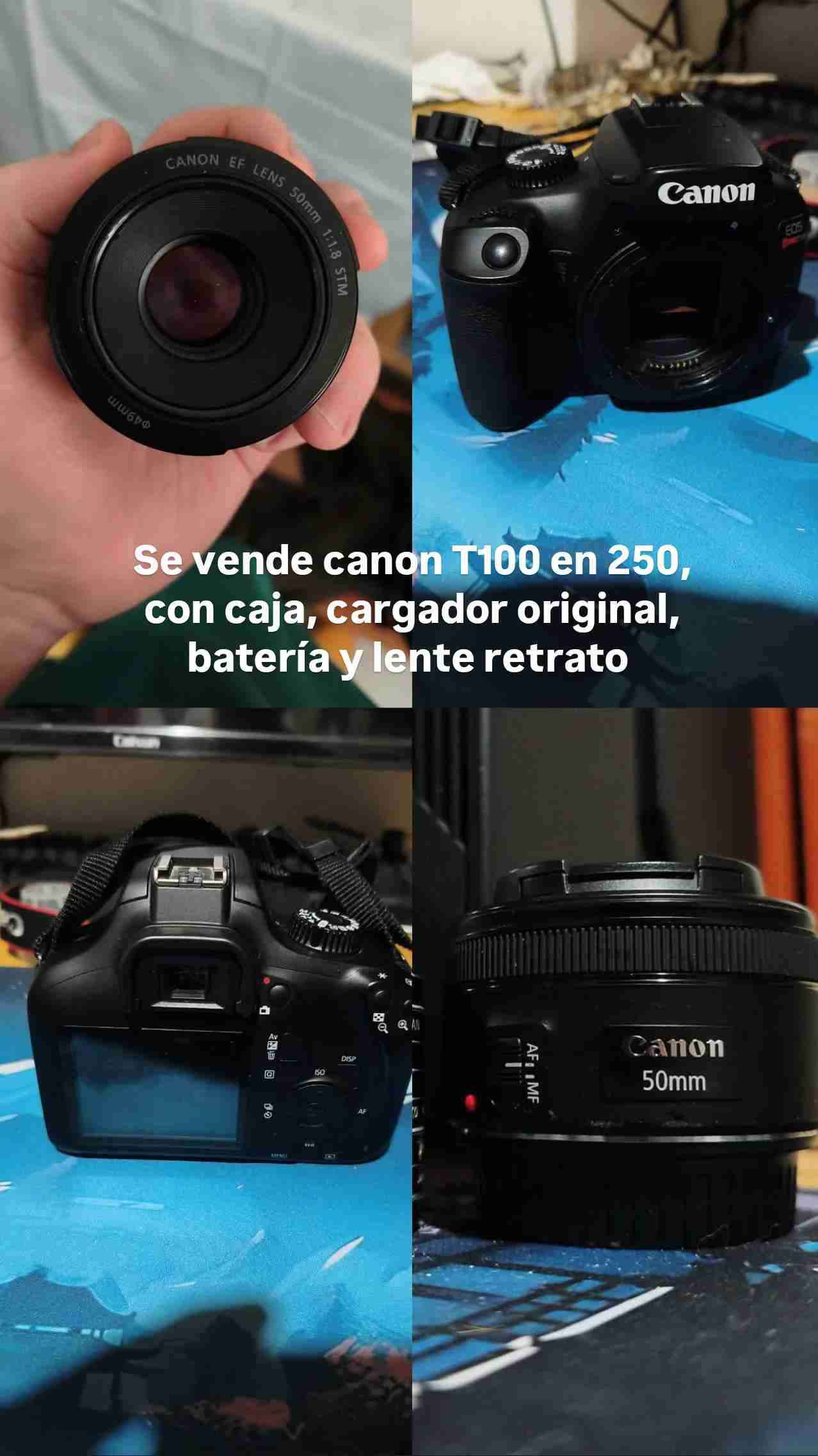 Cámara Canon T100 con lente 50mm - miniatura 1