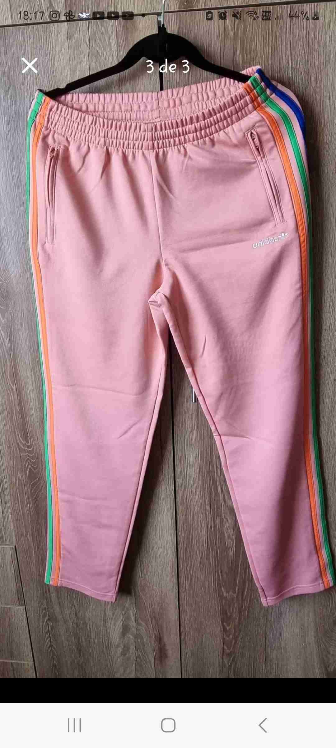 Pantalones deportivos rosados adidas - miniatura 1