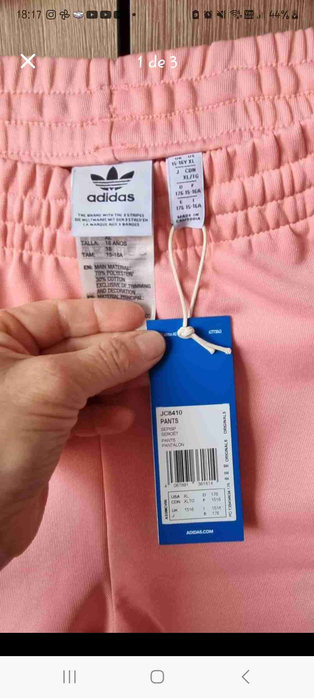 Pantalones deportivos rosados adidas - miniatura 3