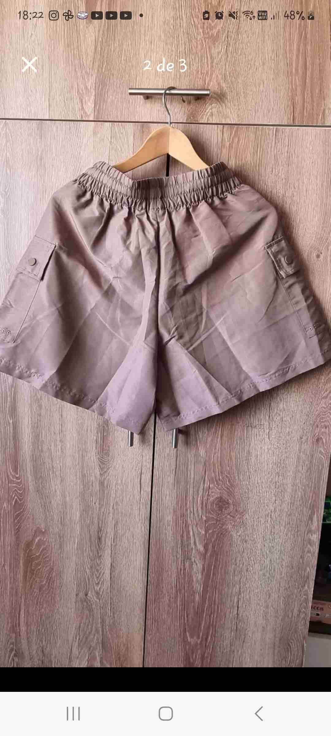 Shorts deportivos Adidas beige - miniatura 3