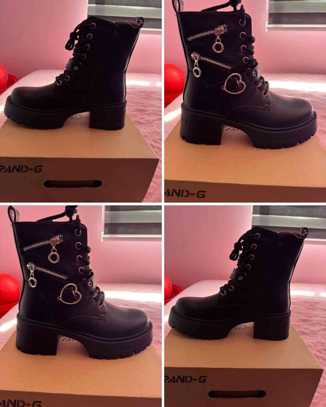 Botas negras con cierre y hebilla - miniatura 1