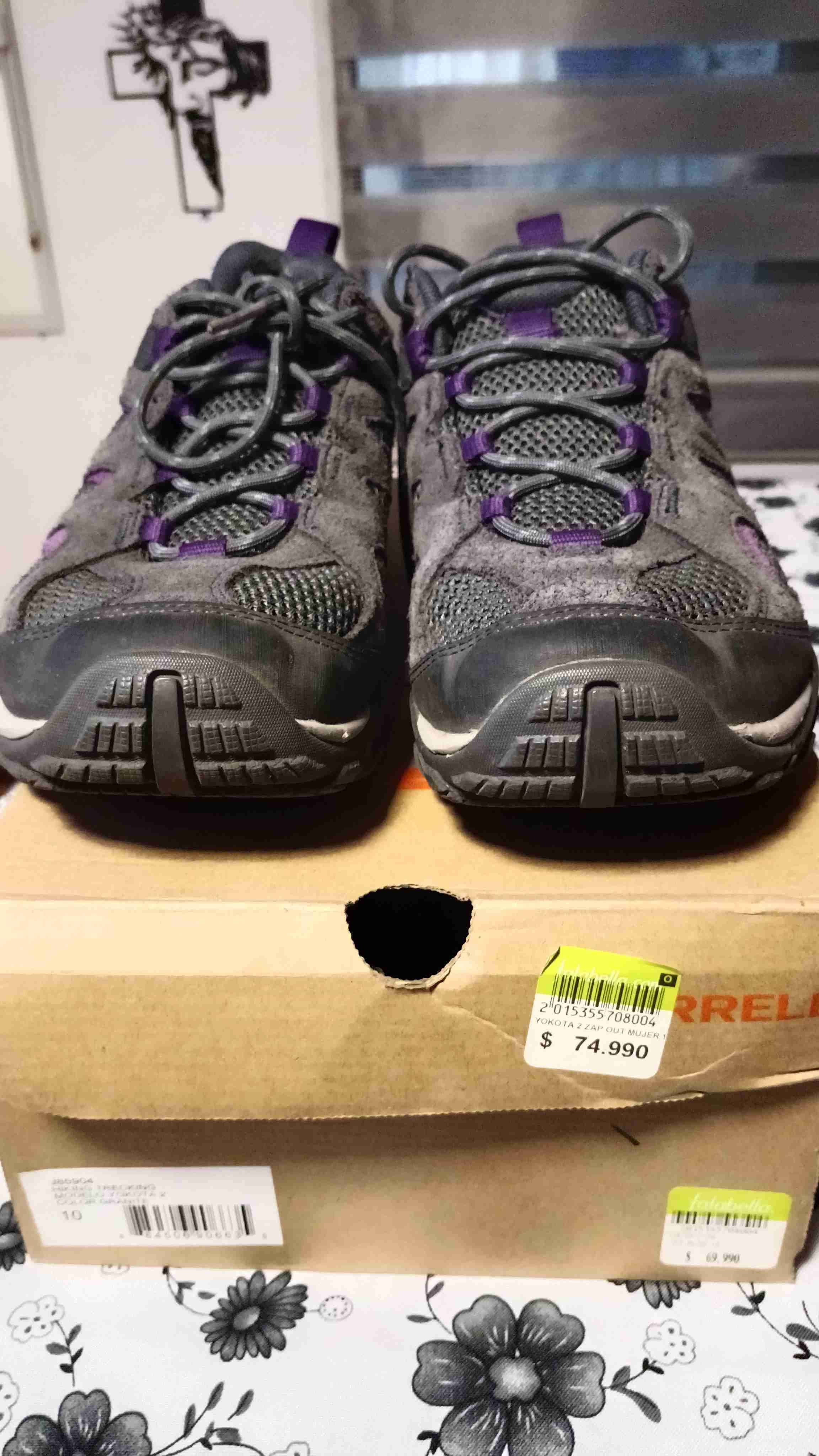 Zapatillas outdoor gris y morado MERREL - miniatura 2