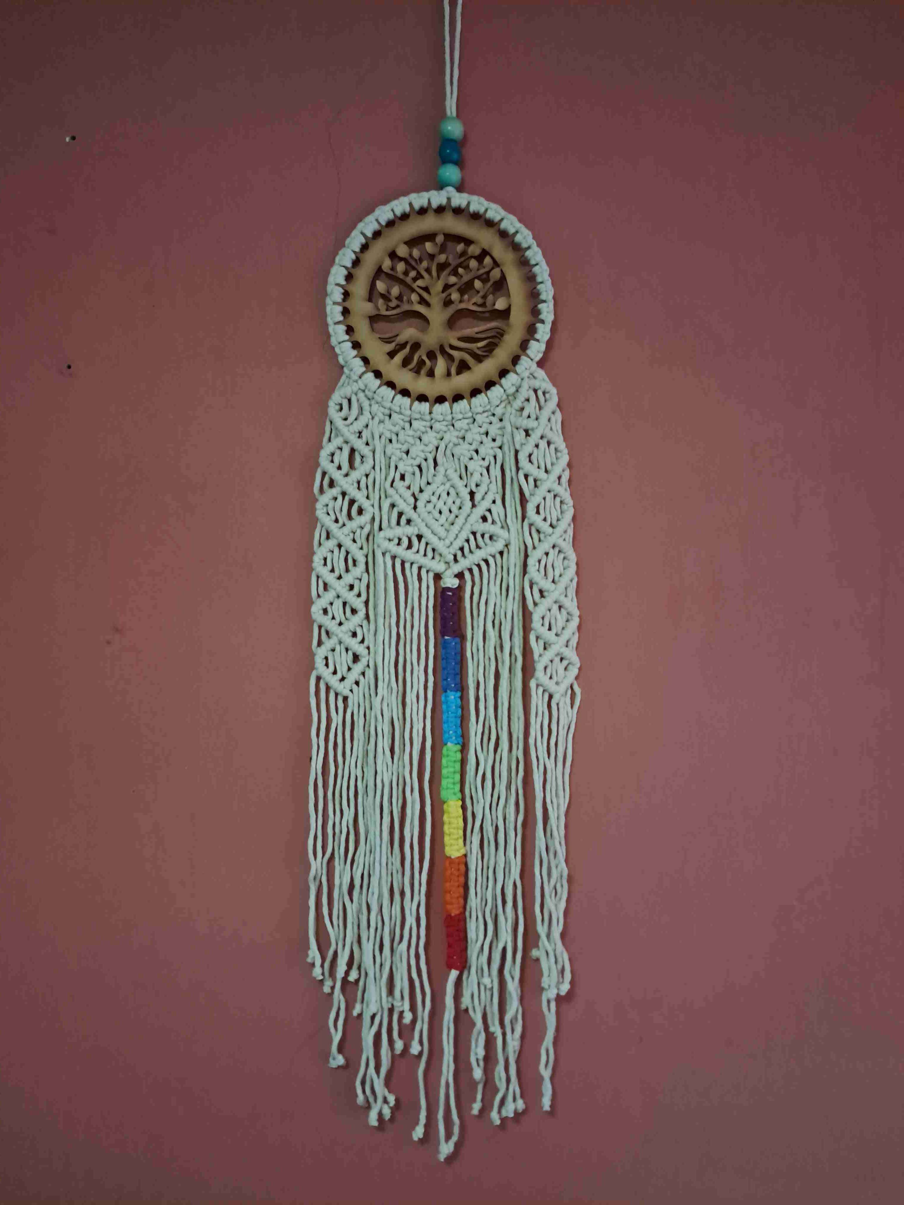 Atrapasueños macramé con árbol - miniatura 2