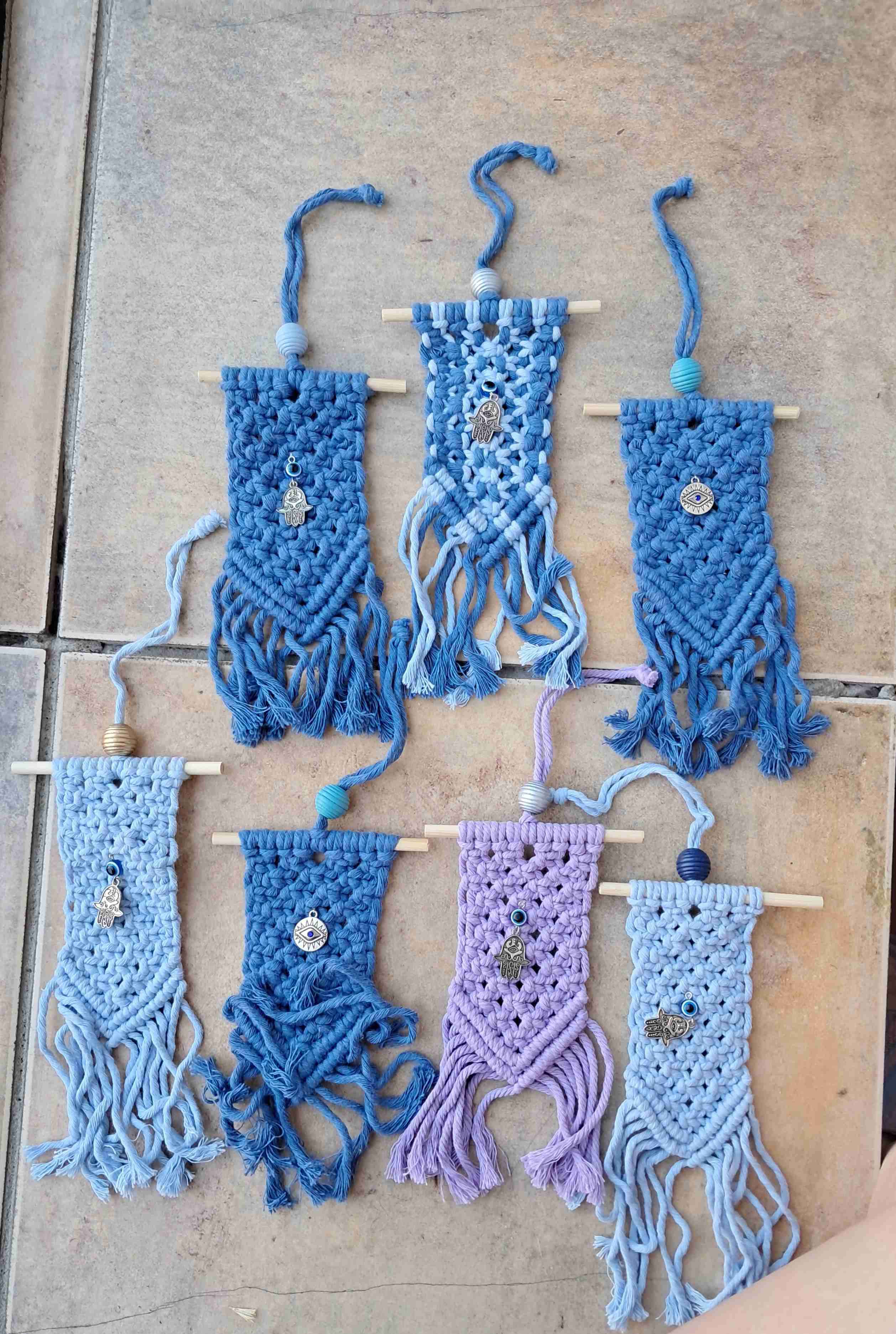 Tapiz macramé cactus blanco - miniatura 2