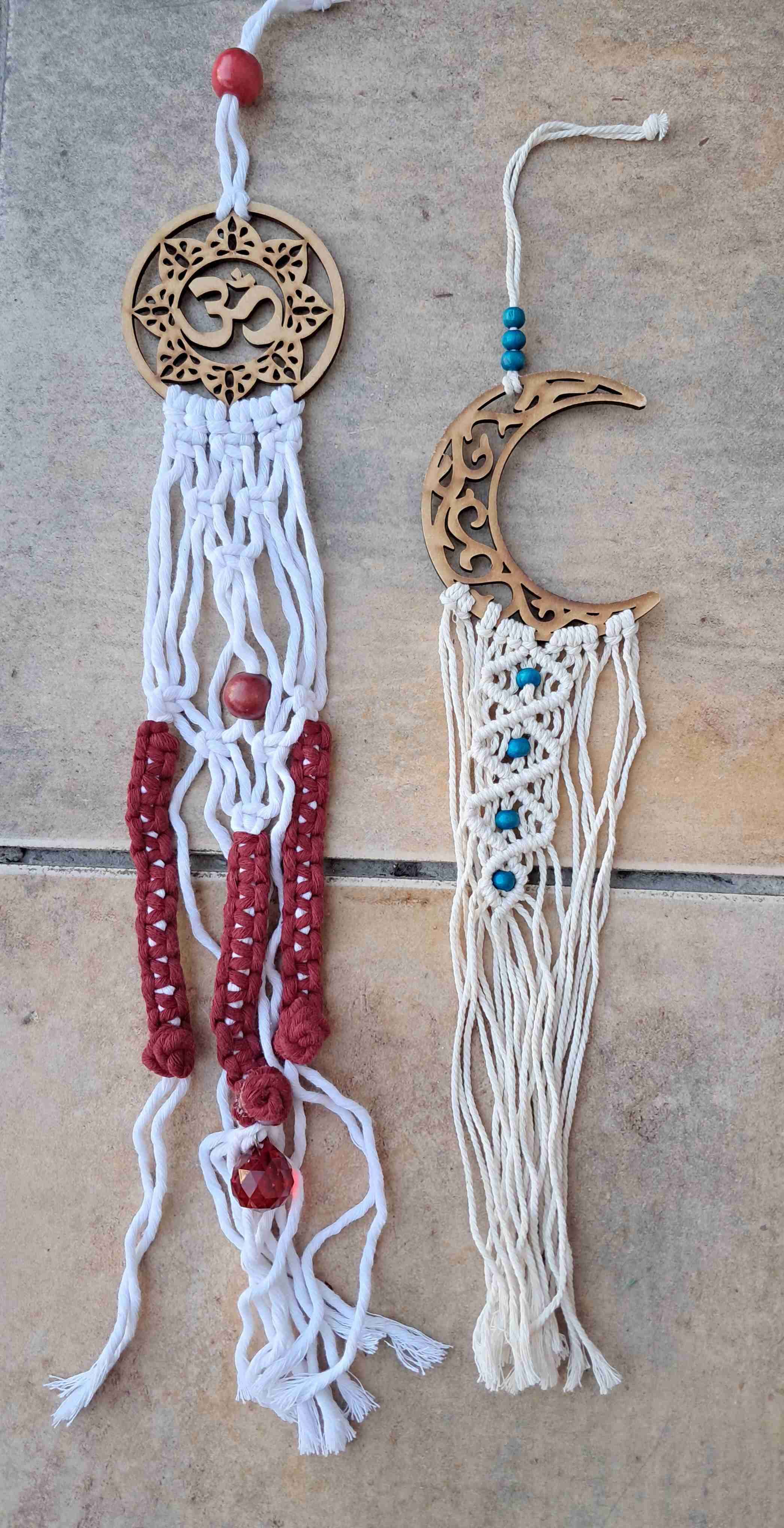 Tapiz macramé cactus blanco - miniatura 3