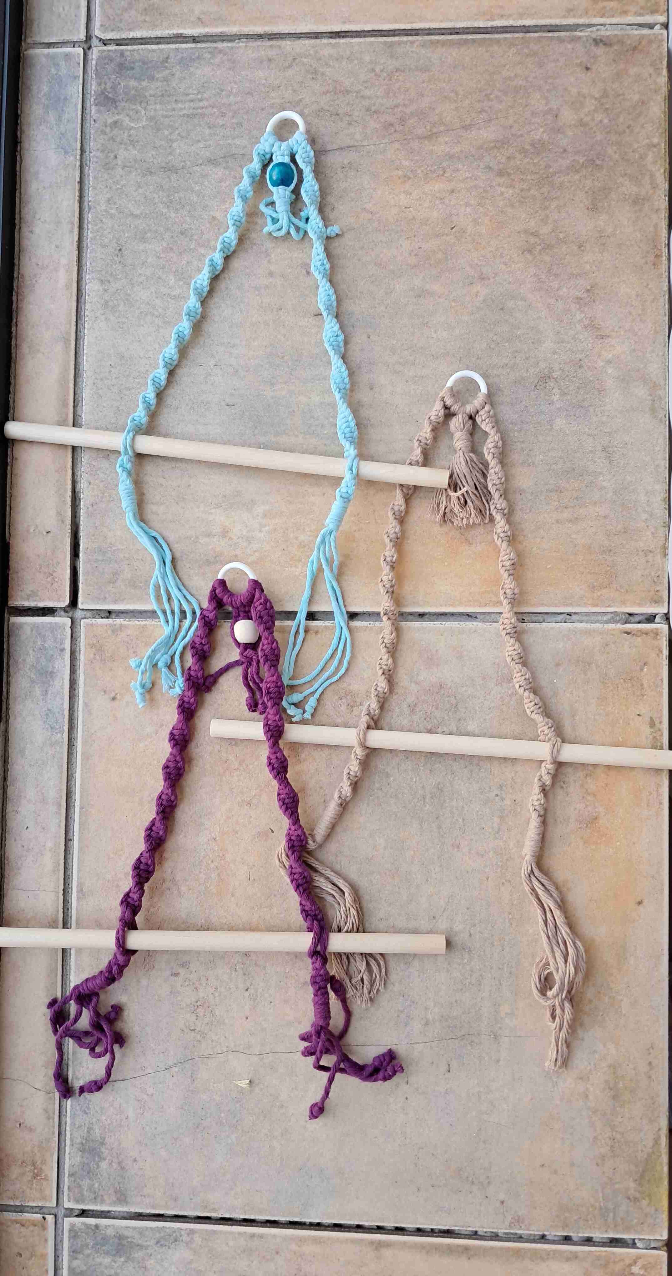 Tapiz macramé cactus blanco - miniatura 4