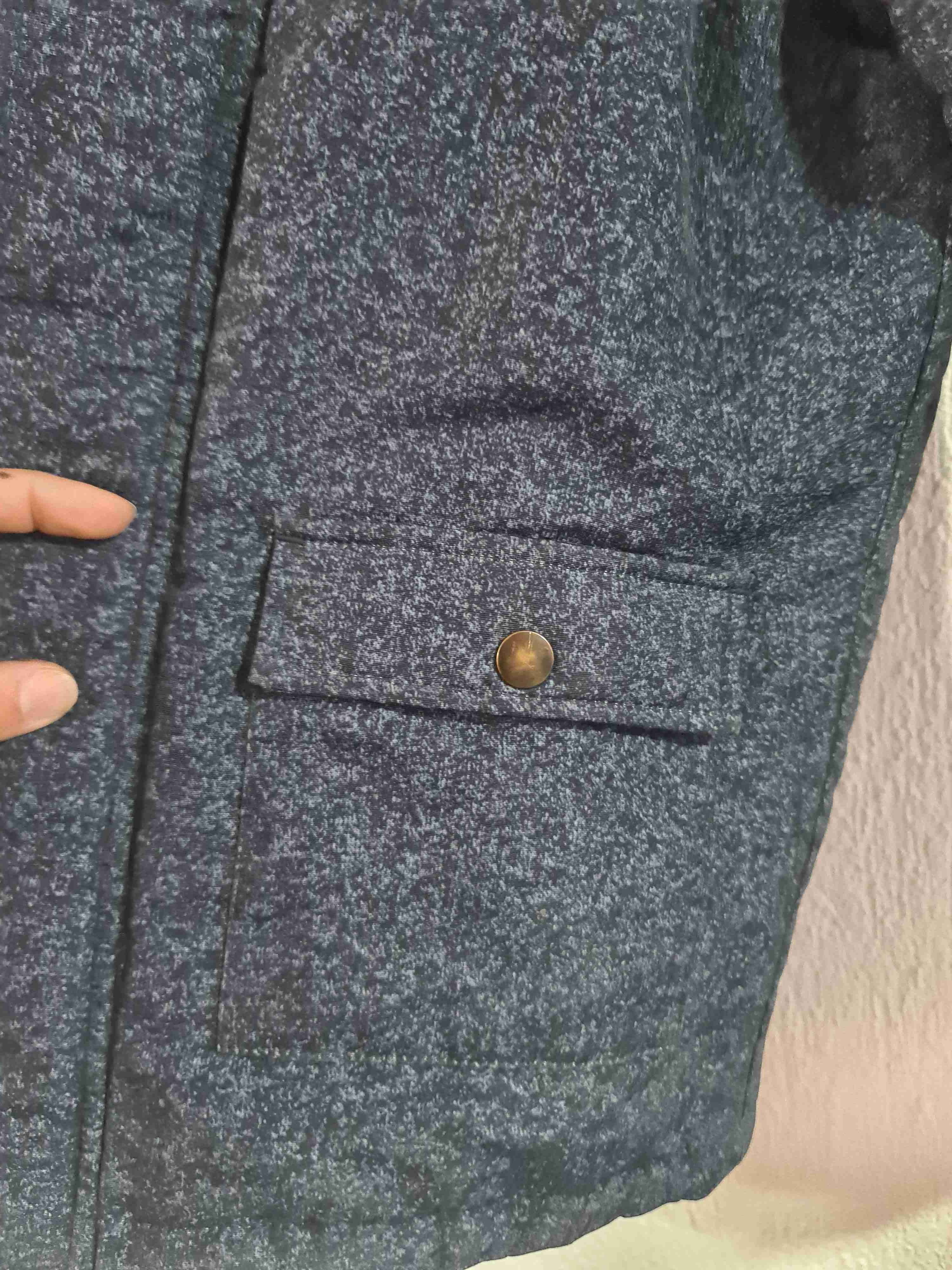 Parka azul con capucha de pelo - miniatura 2