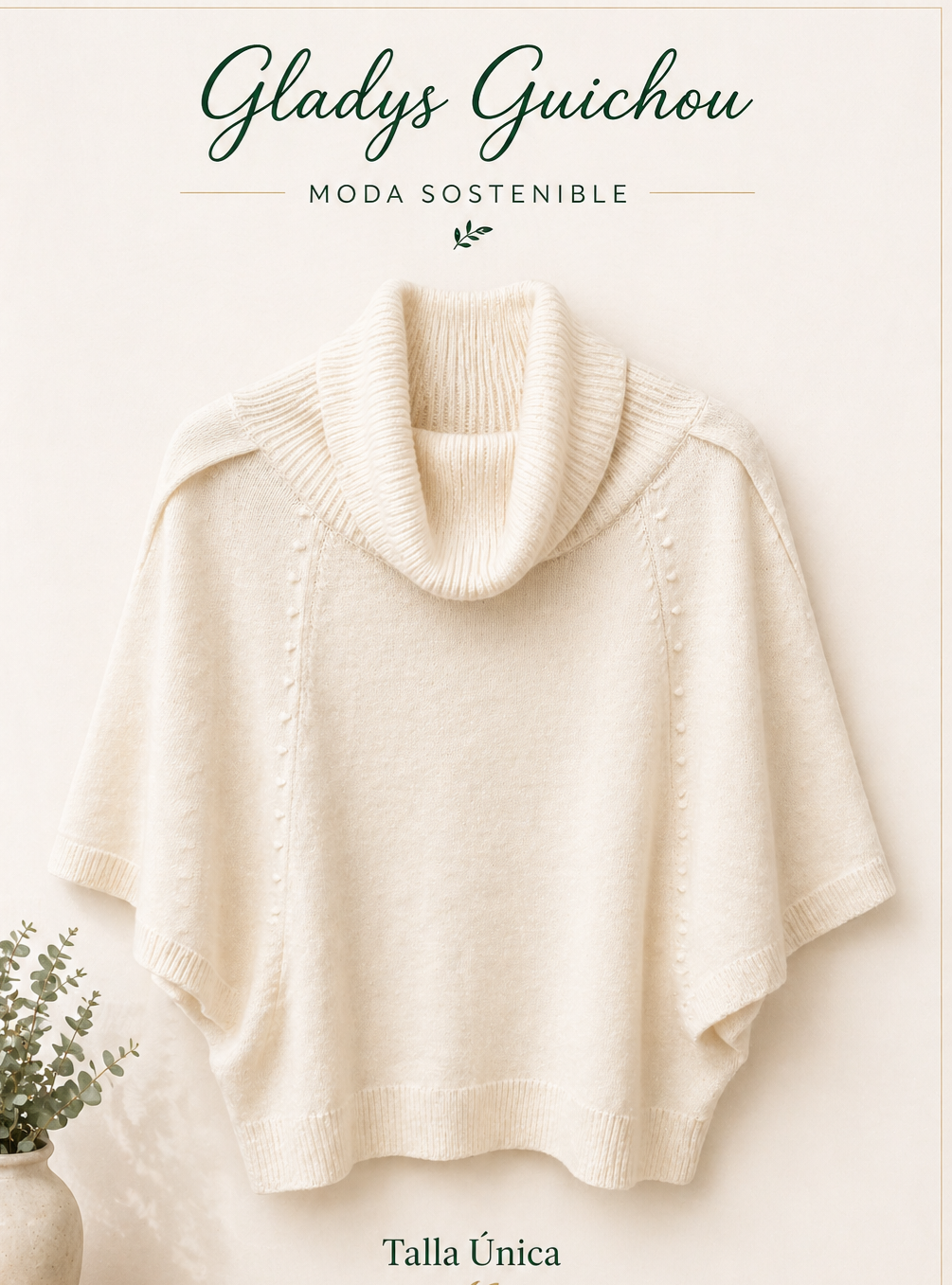 Sueter beige con cuello alto